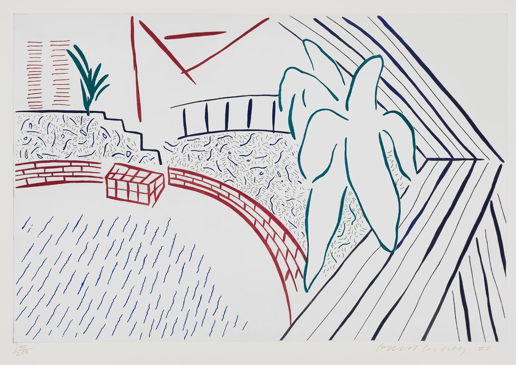 David Hockney - My Pool and Terrace, from Eight by Eight to Celebrate the Temporary Contemporary