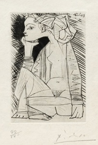 Pablo Picasso - Femme assise en tailleur: Geneviève Laporte, from 'Recordant el Doctor Reventós'