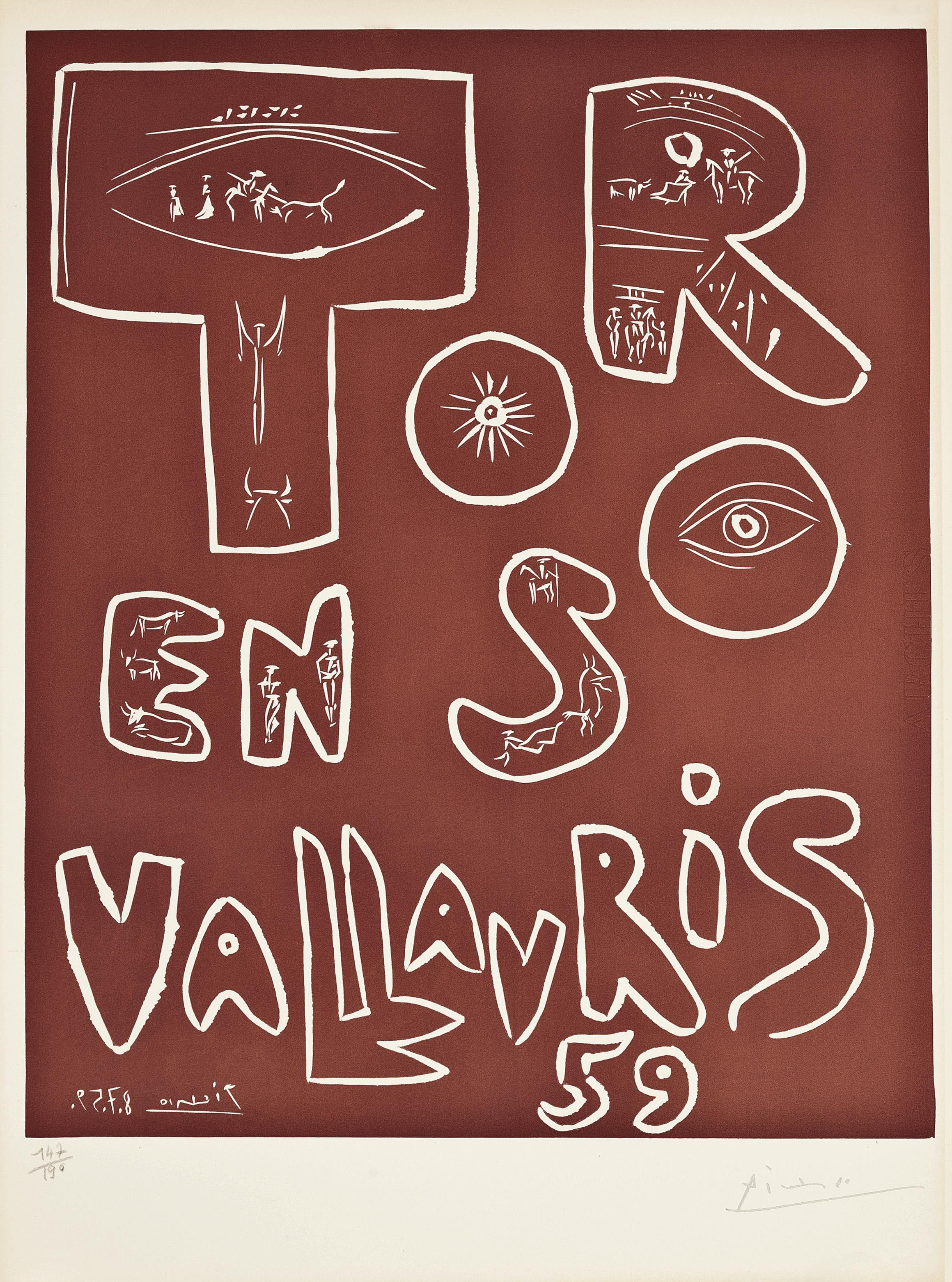 Pablo Picasso - Toros en Vallauris 59 (Bloch 1287; Baer 1218)