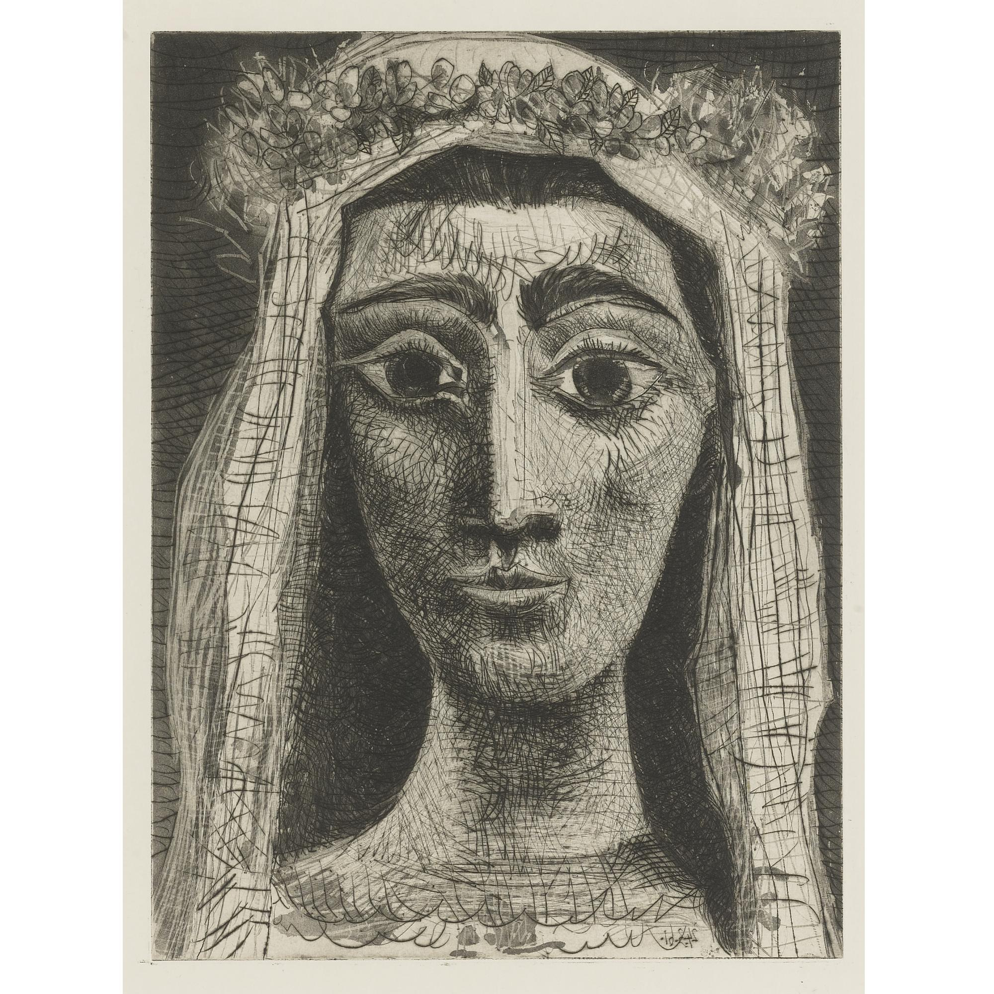 Pablo Picasso - Jacqueline en Mariée, de face. I