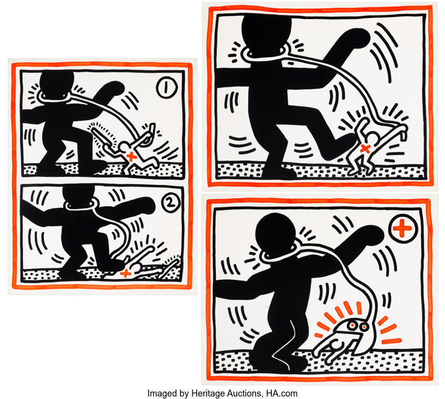 Keith Haring - Untitled, 1-3 (Free South Africa Suite) (Three Prints)