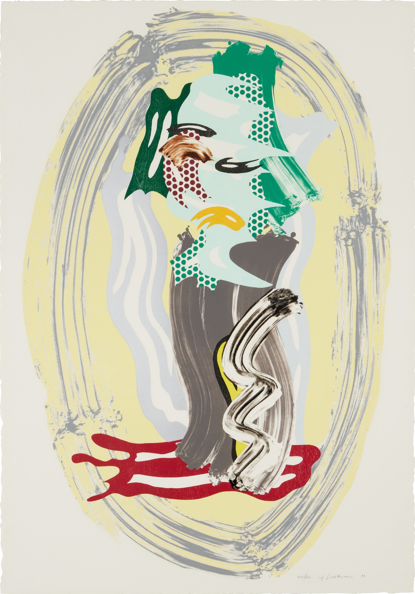 Roy Lichtenstein - Green Face, from Brushstroke Figure Series (Corlett 232)