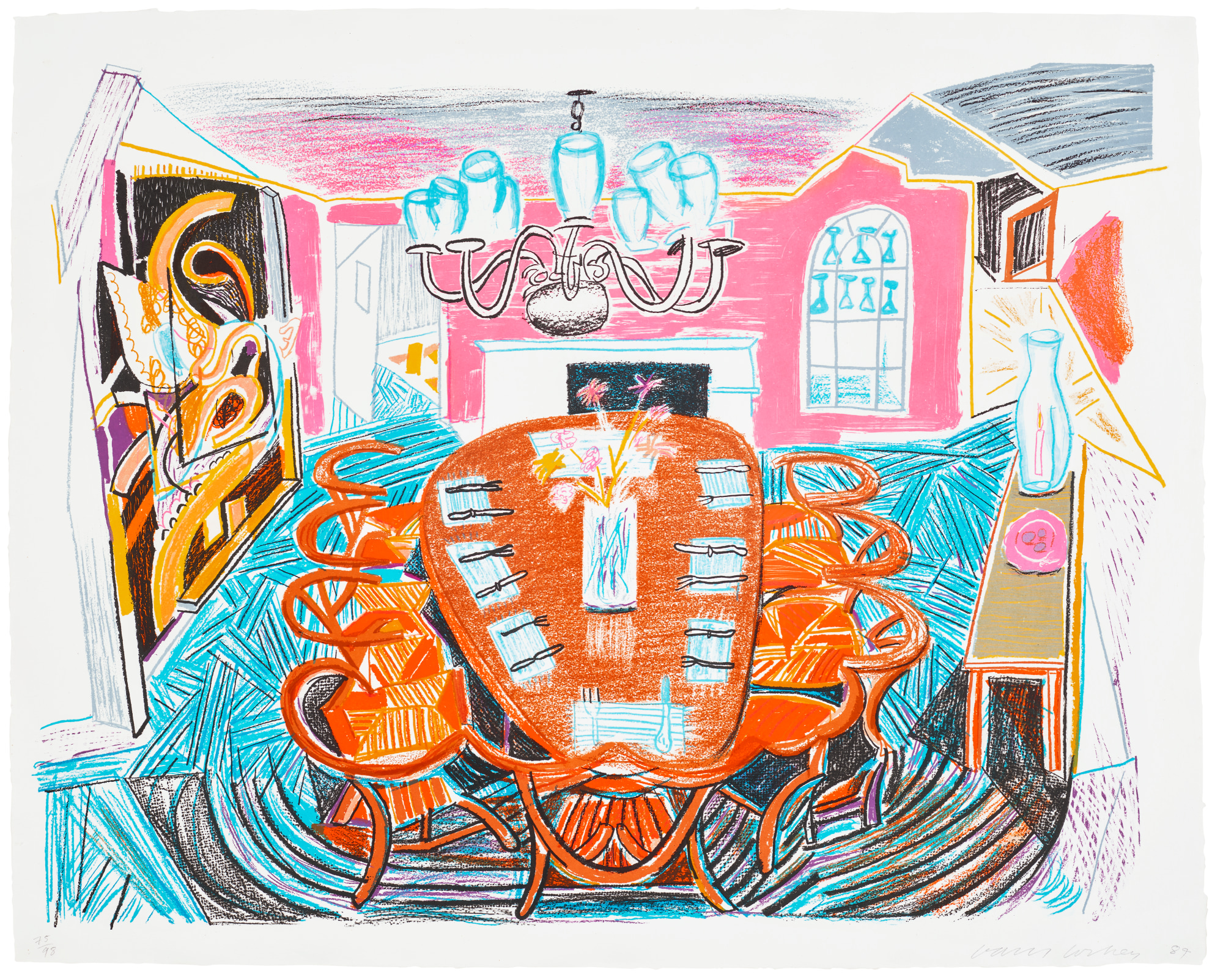 David Hockney - Tyler Dining Room, from Moving Focus (T.G. 278, M.C.A.T. 261)