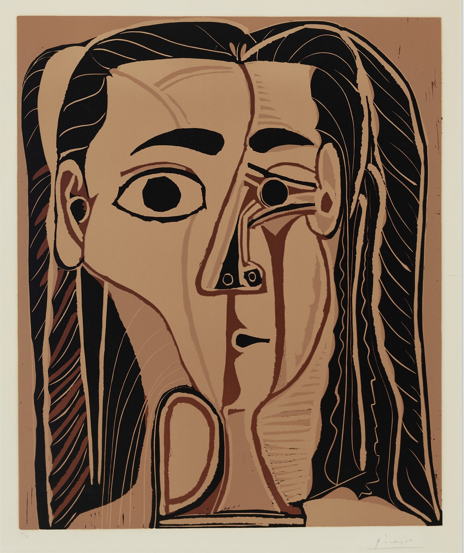 Pablo Picasso - Jacqueline au Bandeau de Face (Grand Tête de Femme)