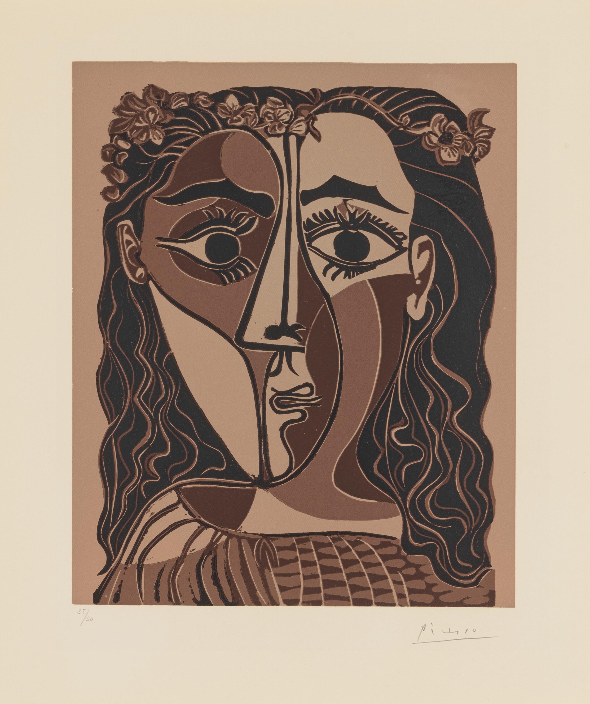 Pablo Picasso - Petite tête de femme couronnée