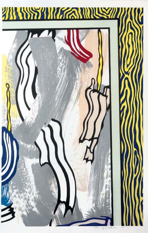 Roy Lichtenstein - Painting on Blue and Yellow Wall , from Paintings