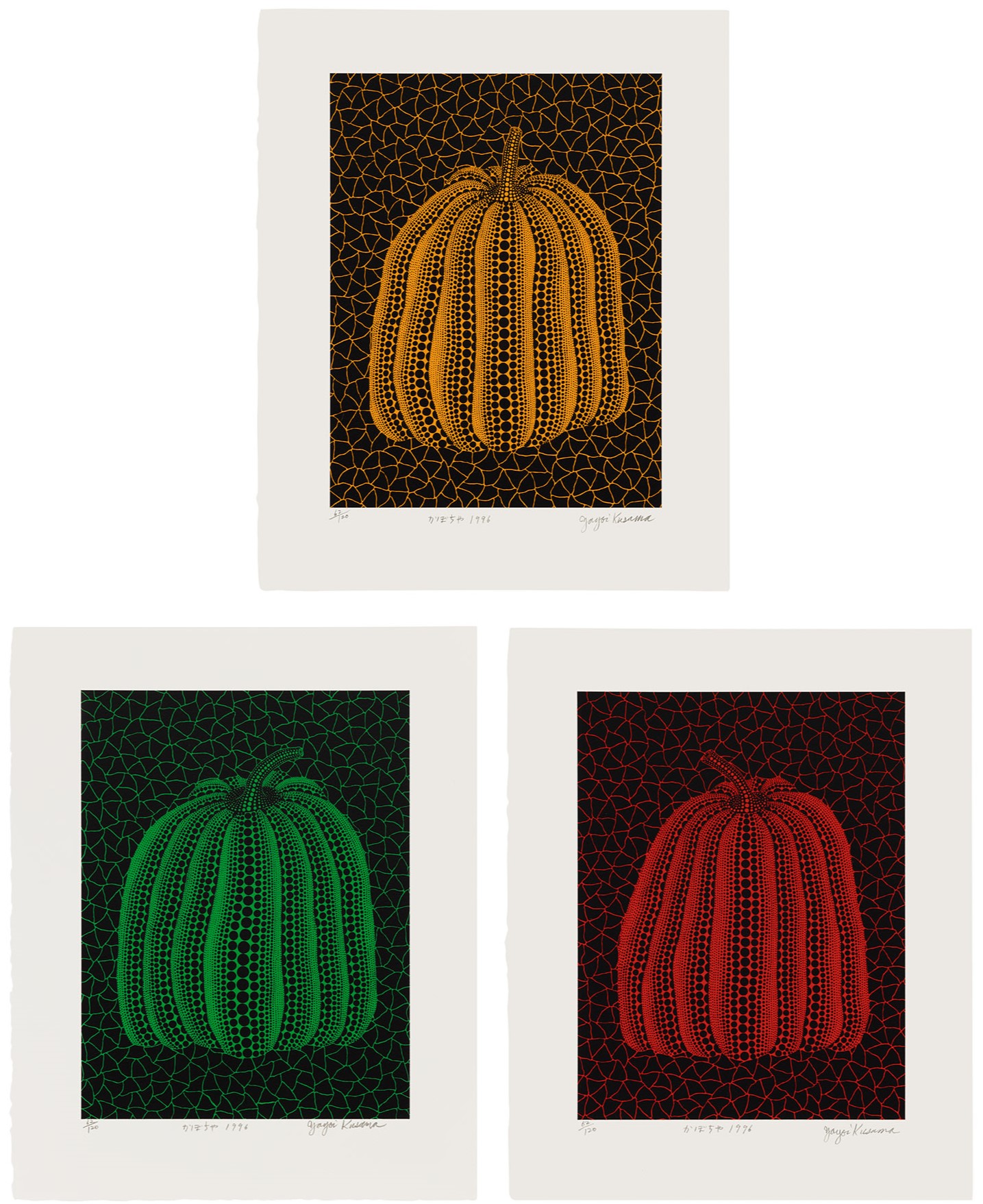 Yayoi Kusama - Pumpkin (YT); Pumpkin (GT); and Pumpkin (RT) (K. 228-230)