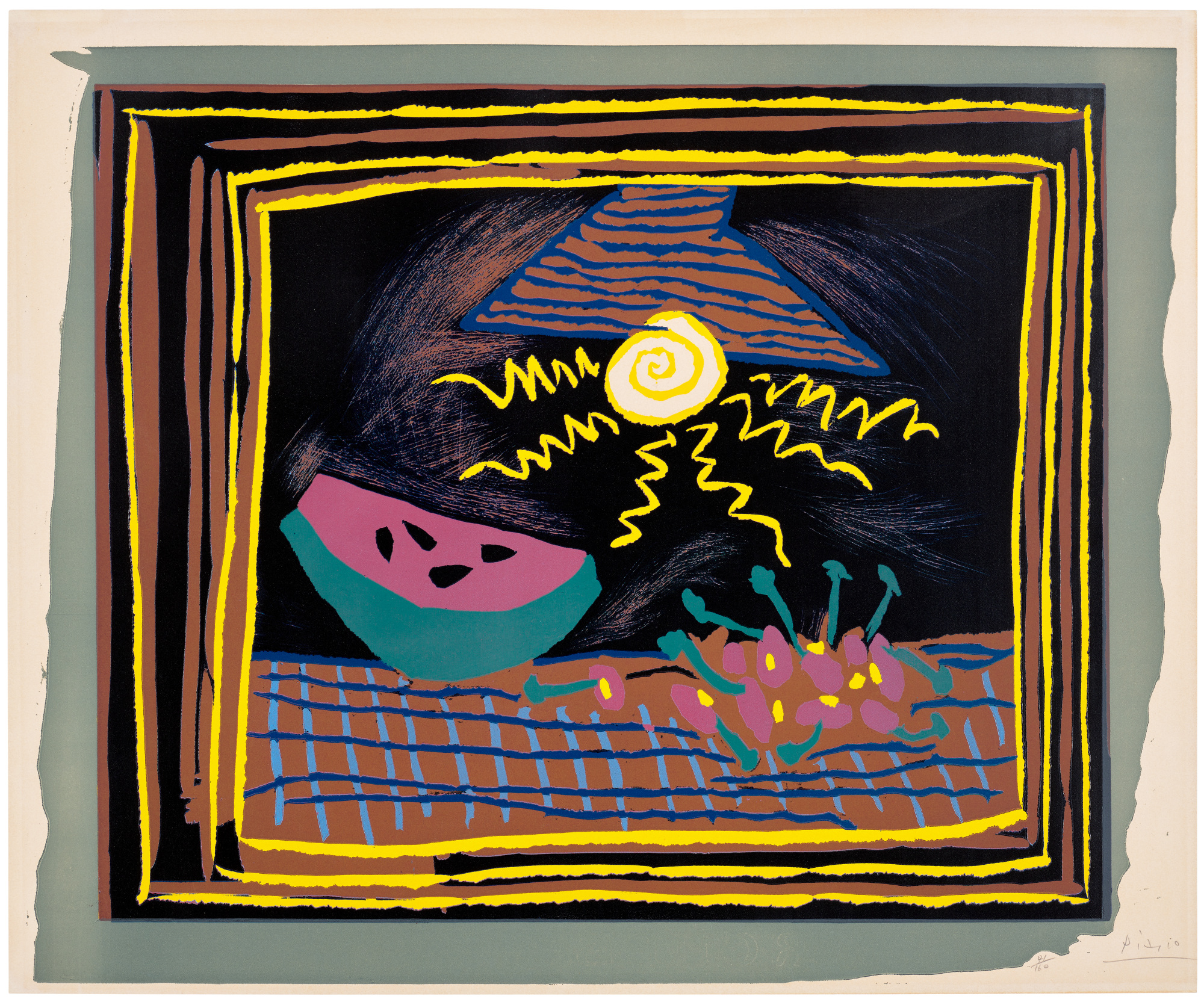 Pablo Picasso - Nature morte à la pastèque (Still Life with Watermelon) (Bl. 1098, Ba. 1301)