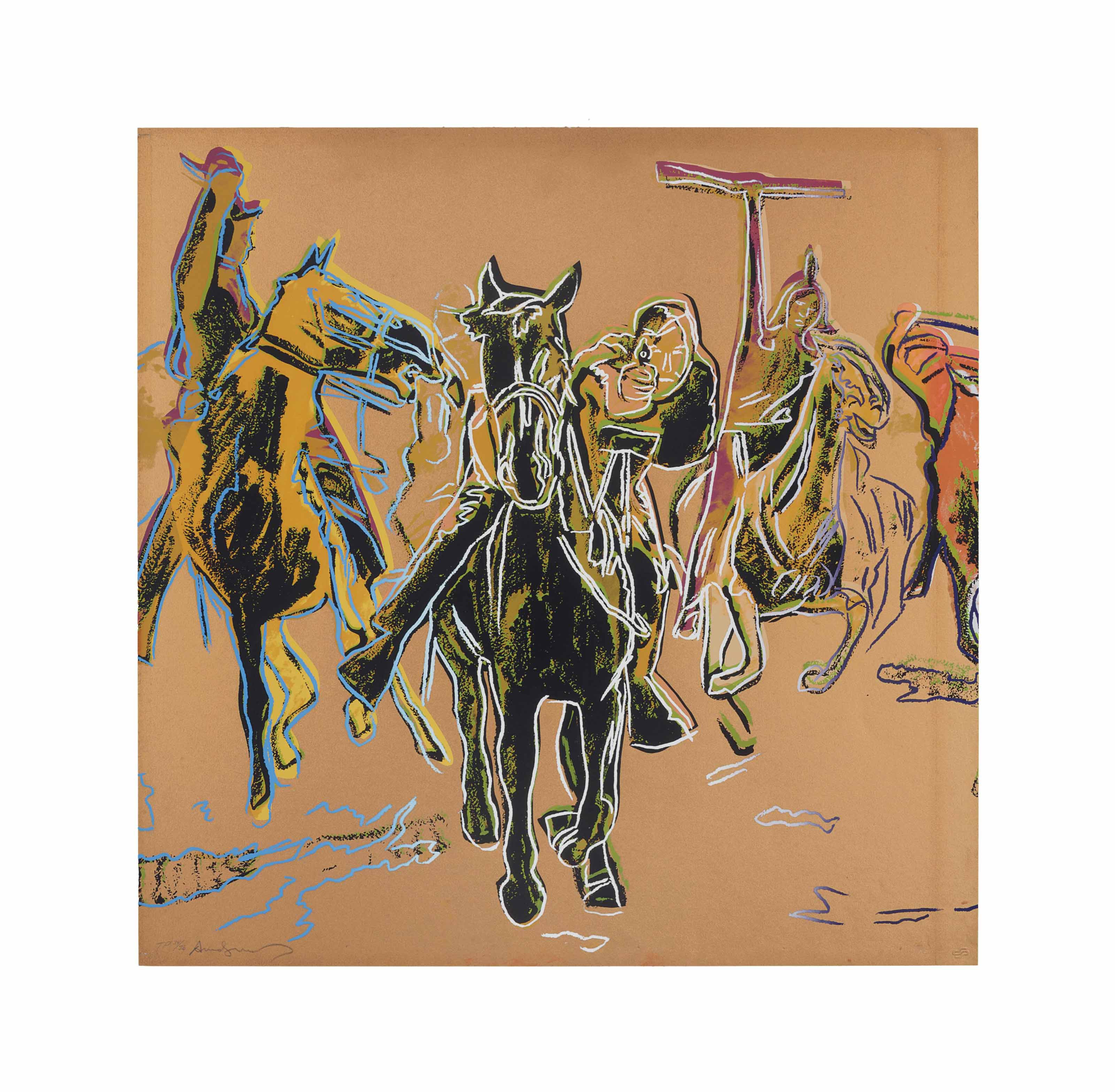 Andy Warhol - Action Picture, from Cowboys and Indians