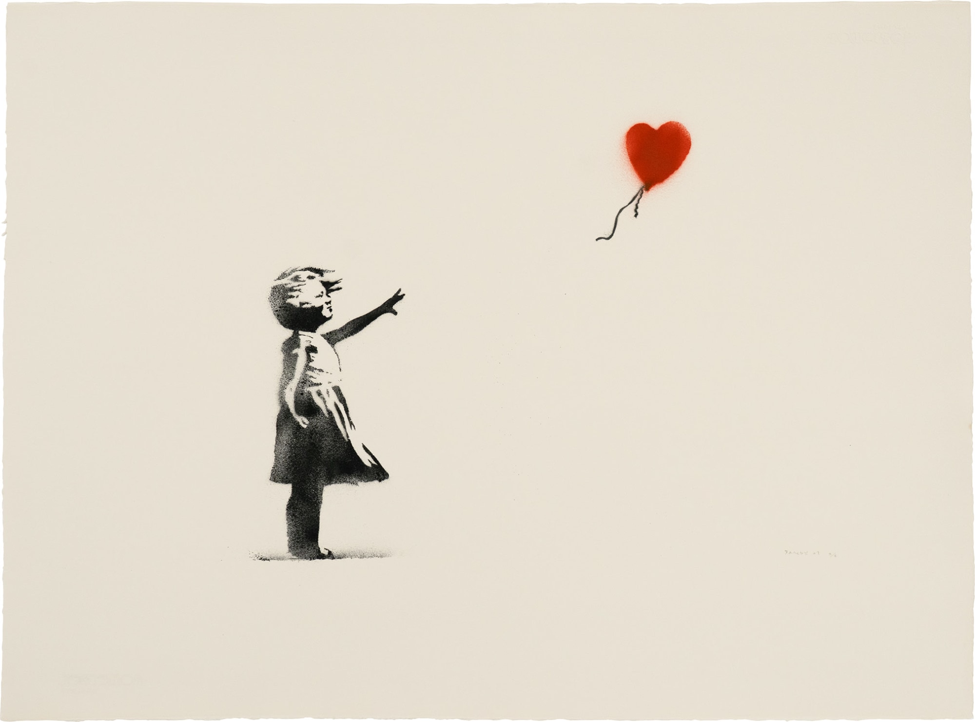 Banksy - Girl with Balloon & Morons Sepia