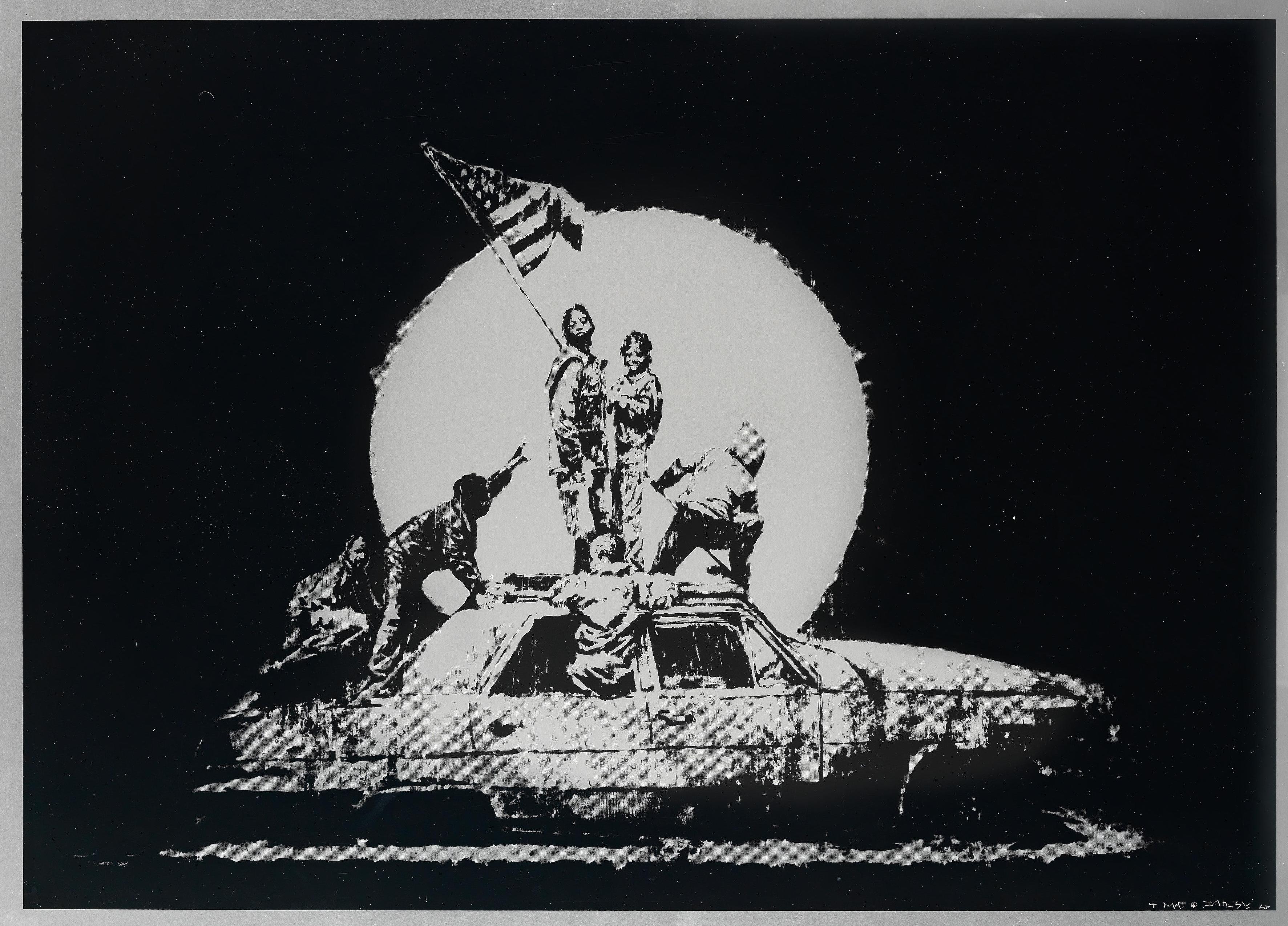 Banksy - Formica Flag - Silver