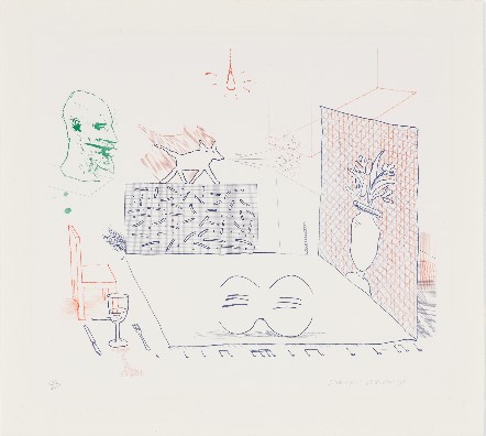 David Hockney - Discord Merely Magnifies (from The Blue Guitar series)