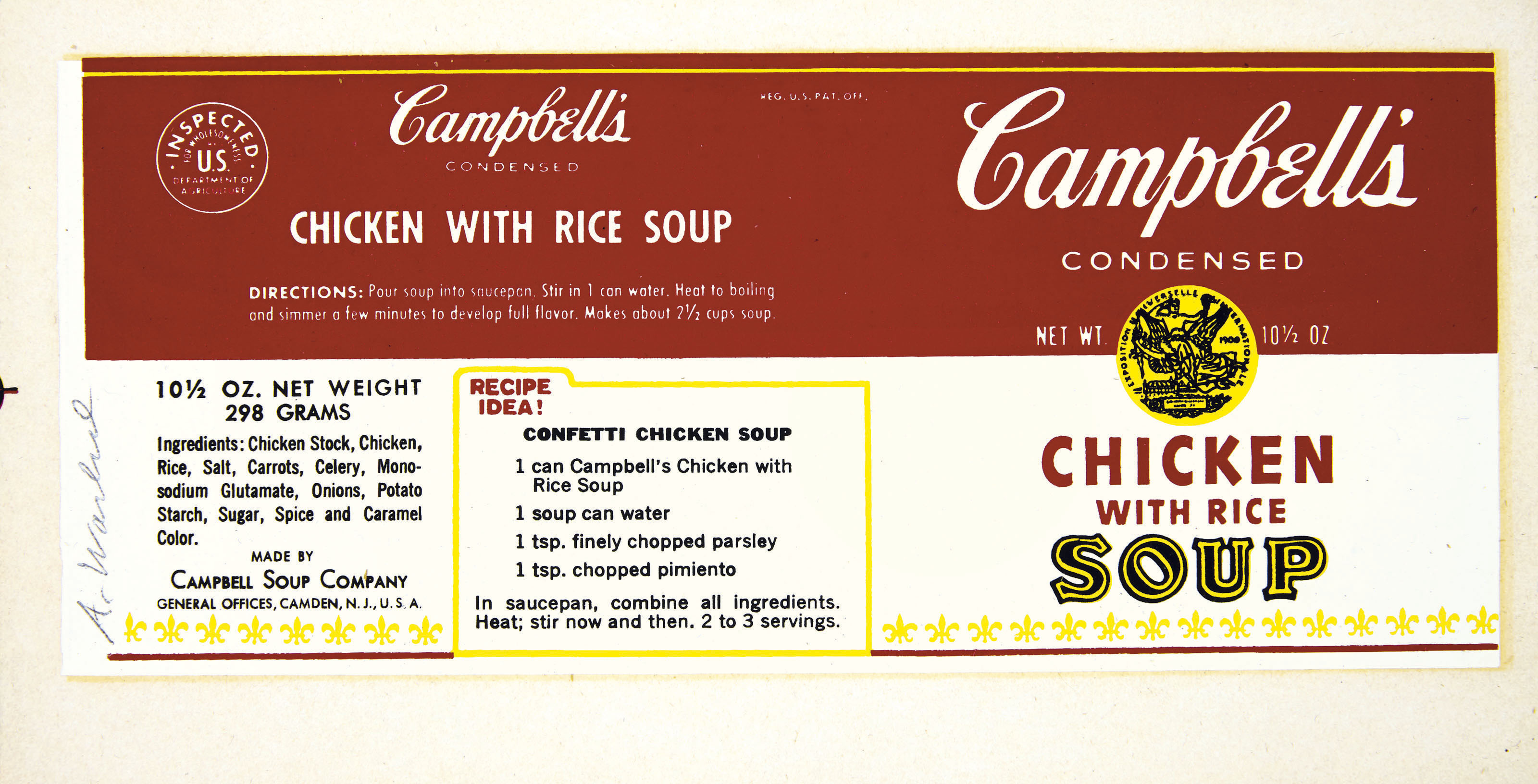 Andy Warhol - Campbell’s Chicken with Rice Soup Label