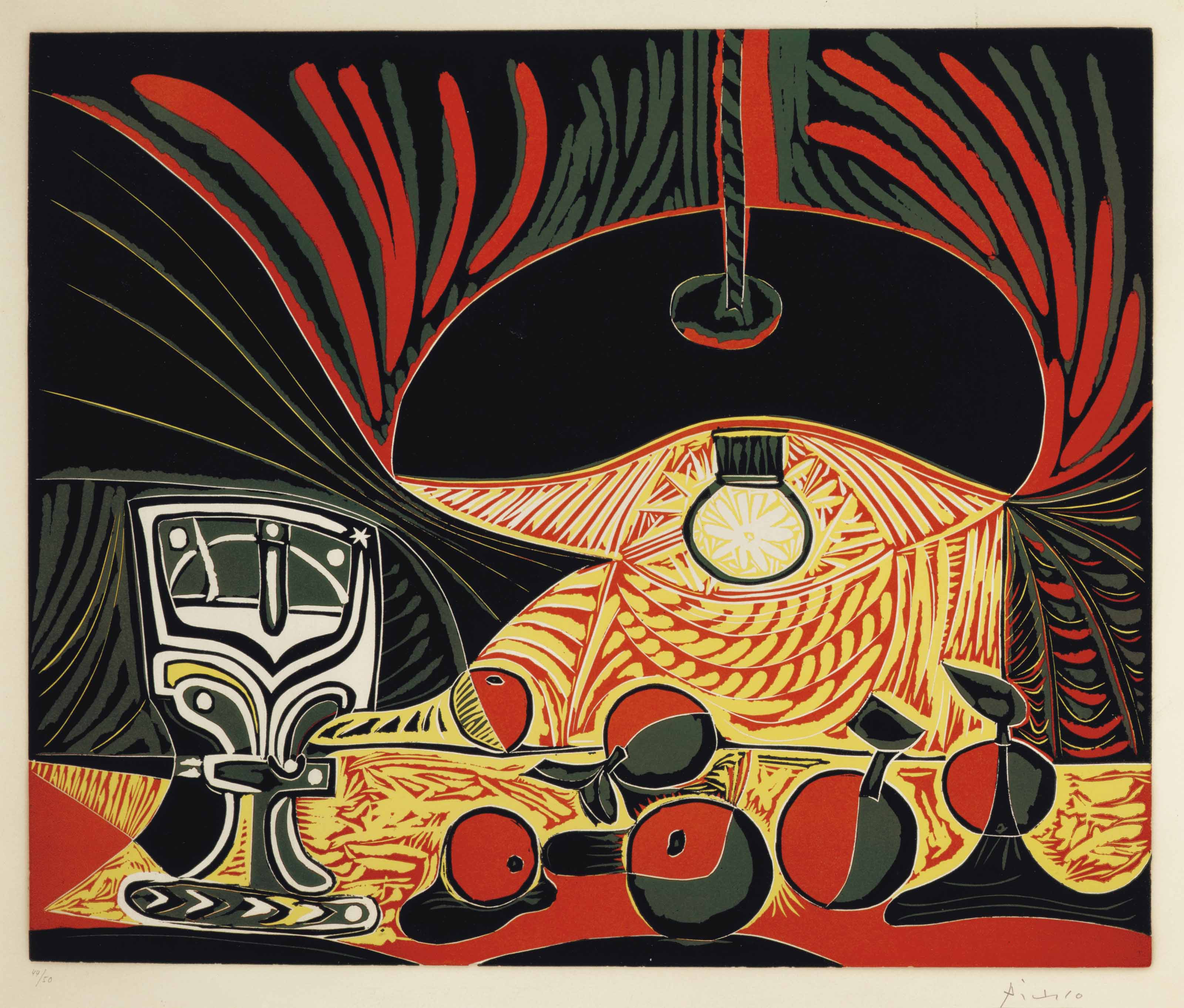 Pablo Picasso - Nature morte au verre sous la lampe