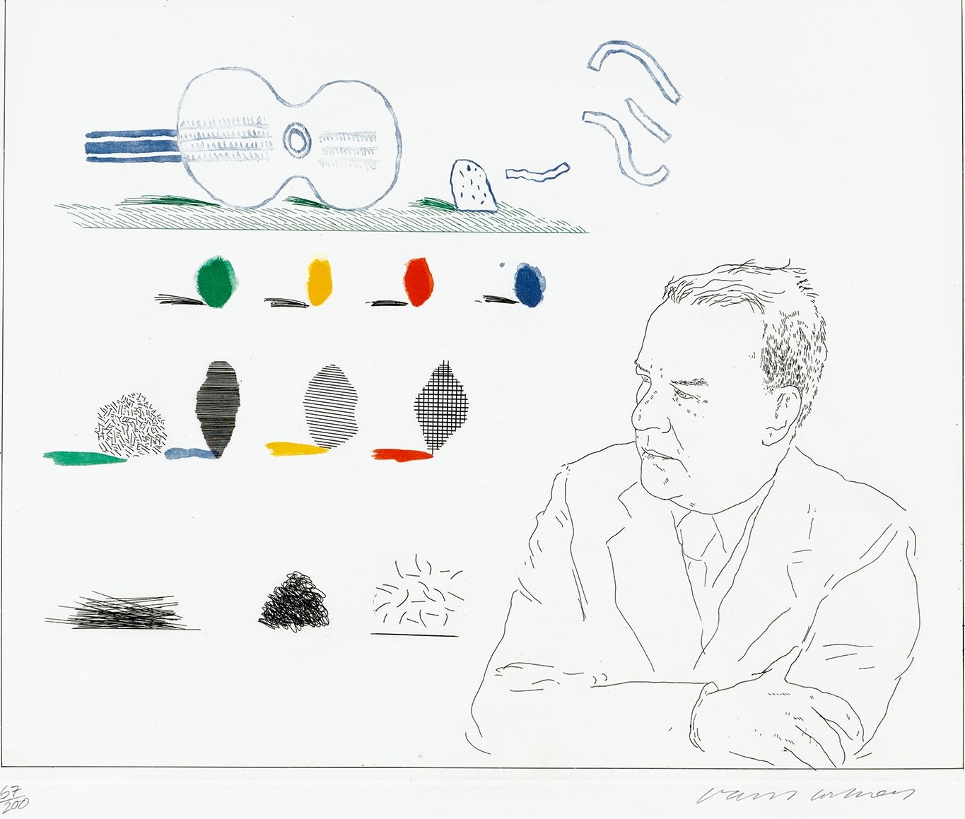 David Hockney - The Poet, plate 13 from The Blue Guitar (S.A.C. 211, M.C.A.T. 190)