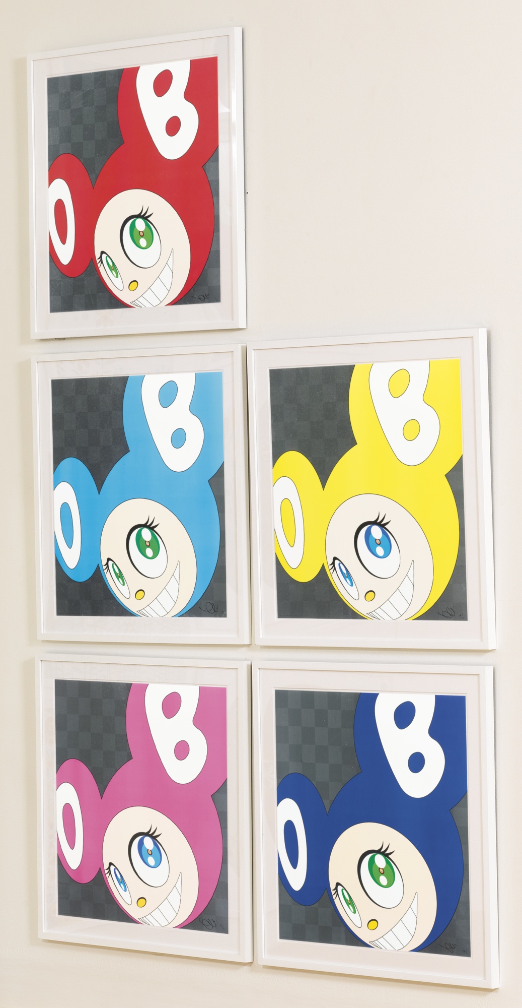 Takashi Murakami - And then and then and then and then and then (Pink); (Yellow); (Blue); (Red); and (Aqua Blue)