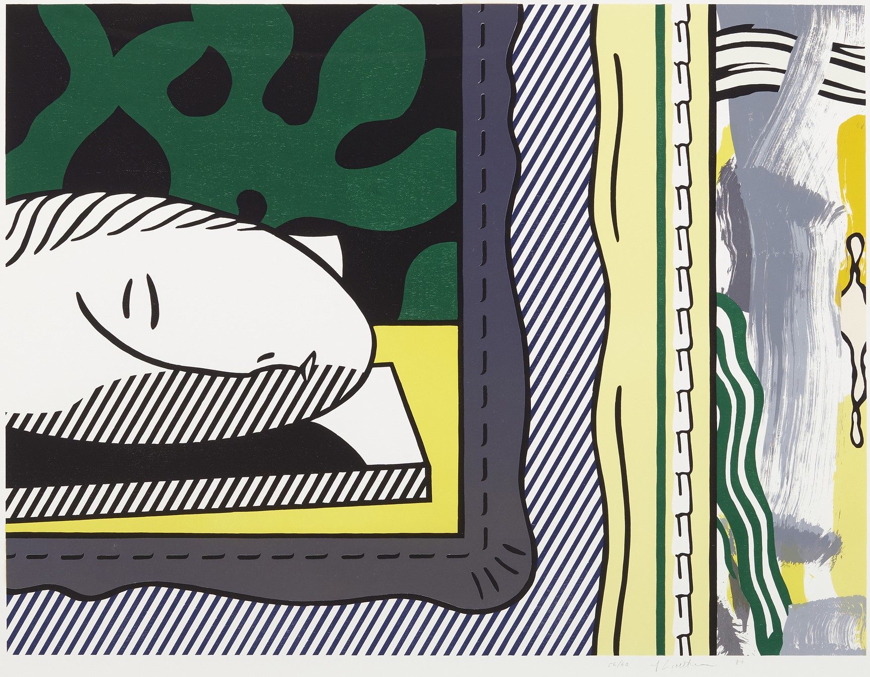 Roy Lichtenstein - Two Paintings: Sleeping Muse (from the Paintings series)
