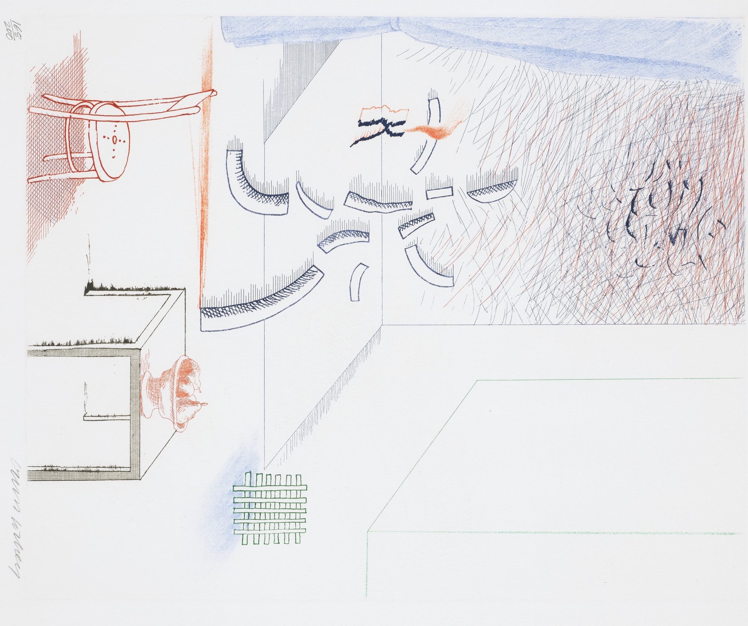 David Hockney - Tick it, Tock it, Turn it True, from The Blue Guitar