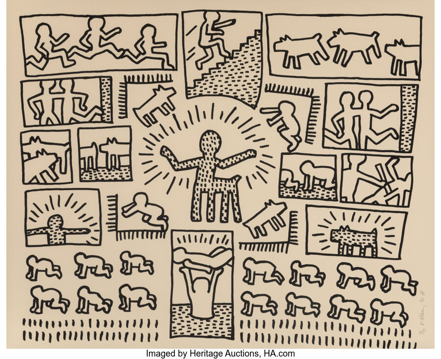 Keith Haring - Untitled (Plate 10), from The Blueprint Drawings