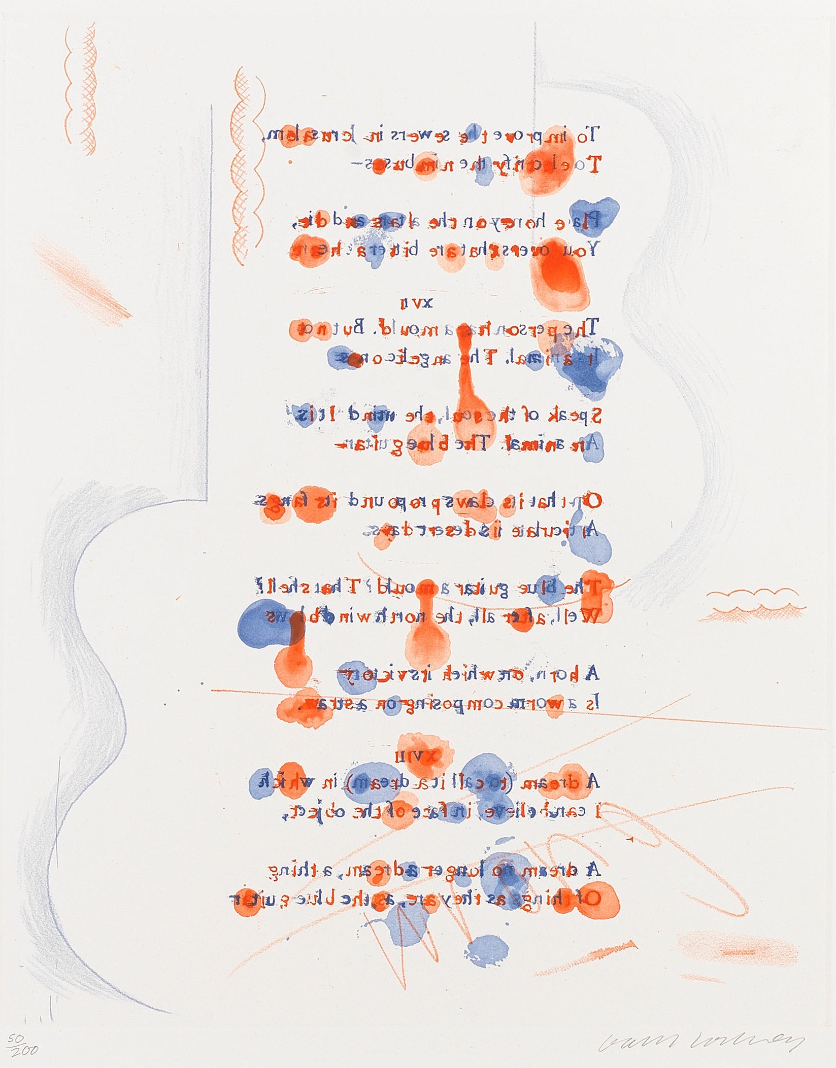 David Hockney - Made in April, from 'The Blue Guitar' (MCA Tokyo 188; Scottish Arts Council 209)