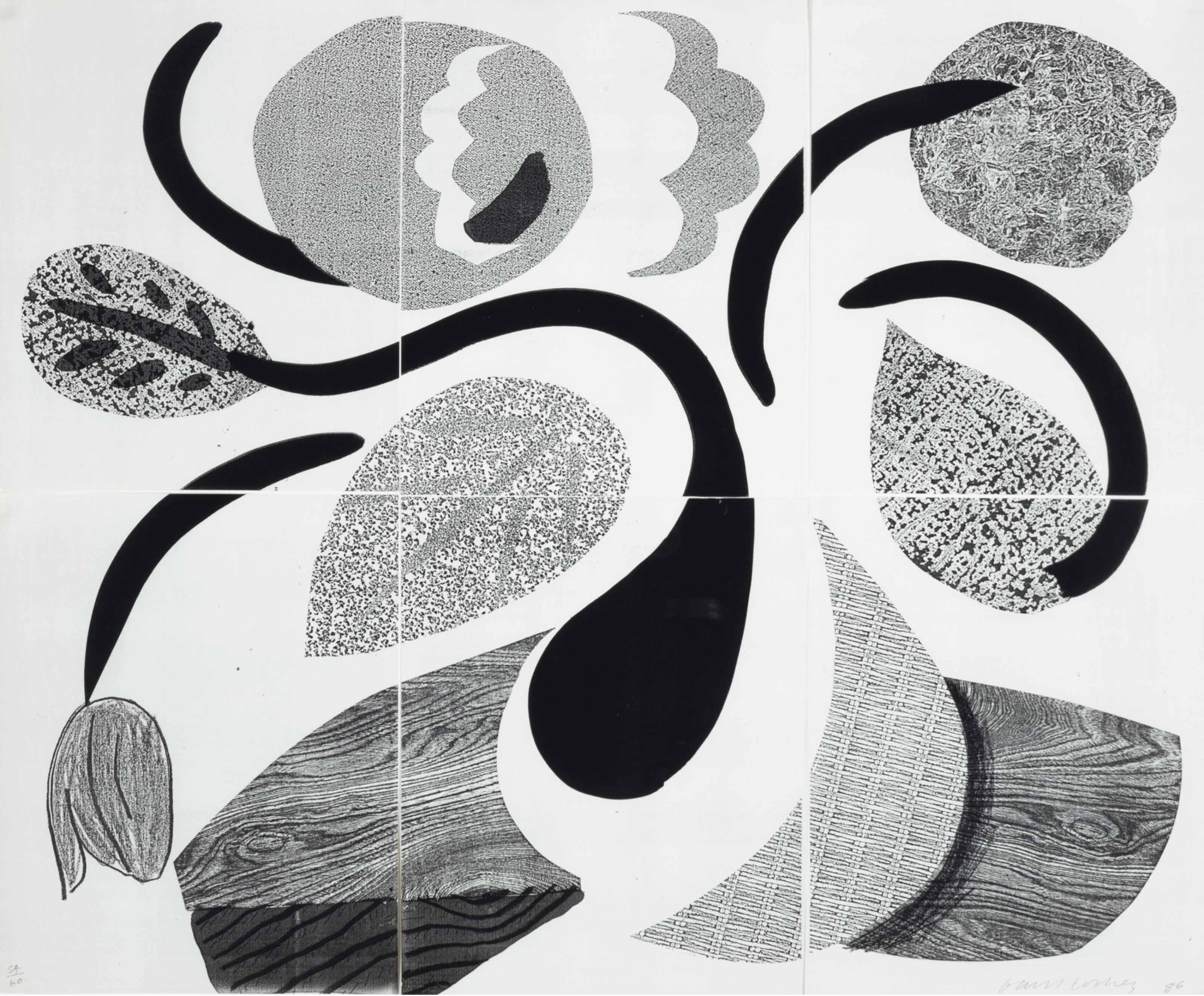 David Hockney - Dancing Flowers, May 1986