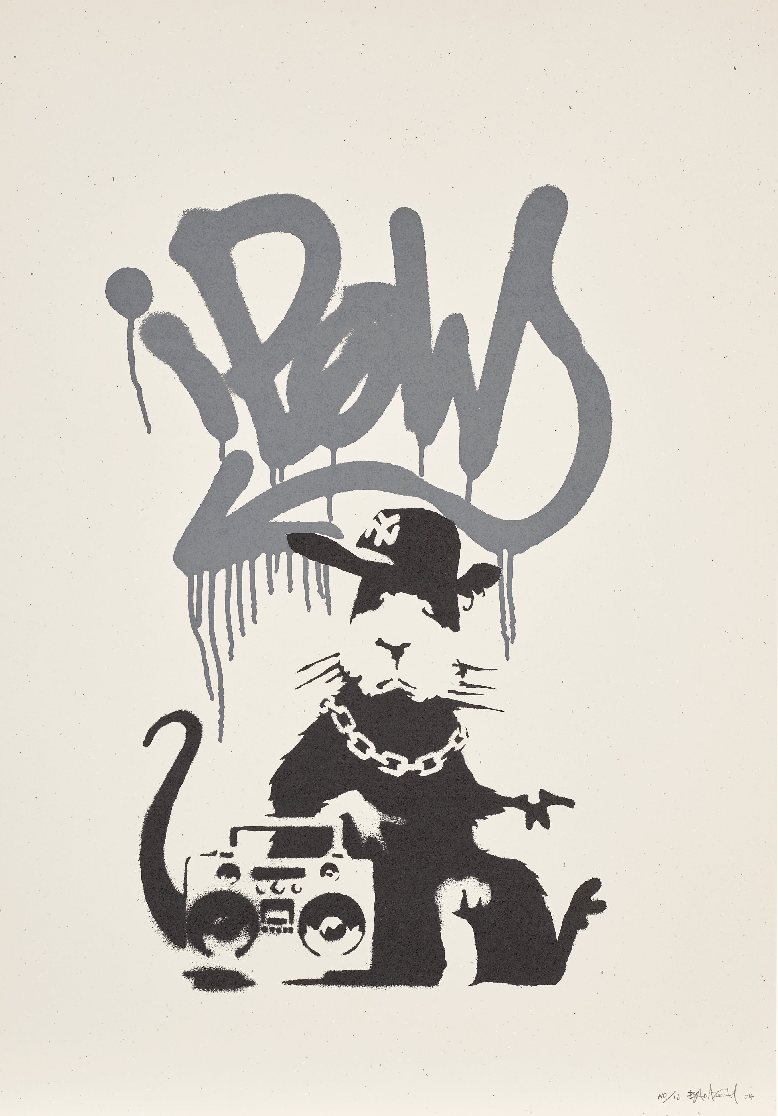 Banksy - Gangsta Rat (Dark Grey)