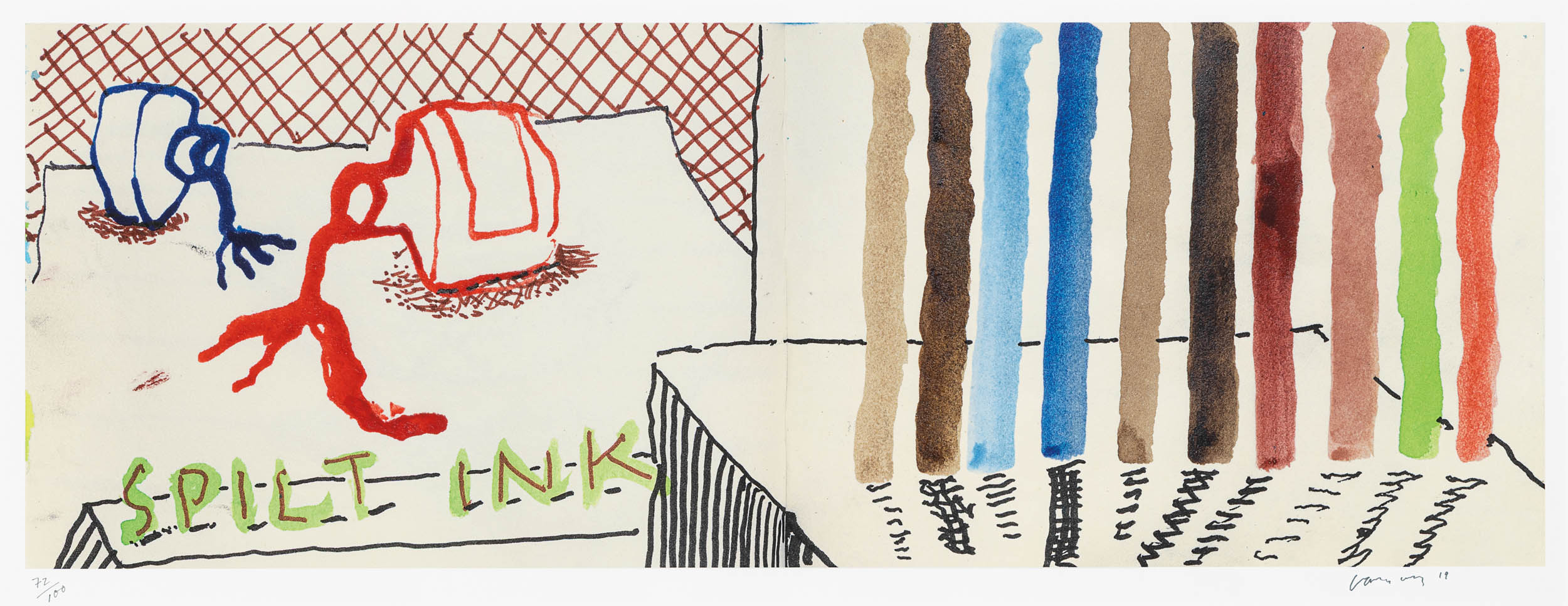 David Hockney - Spilt Ink with Tests : 220 for 2020. Art Edition No. 1–100