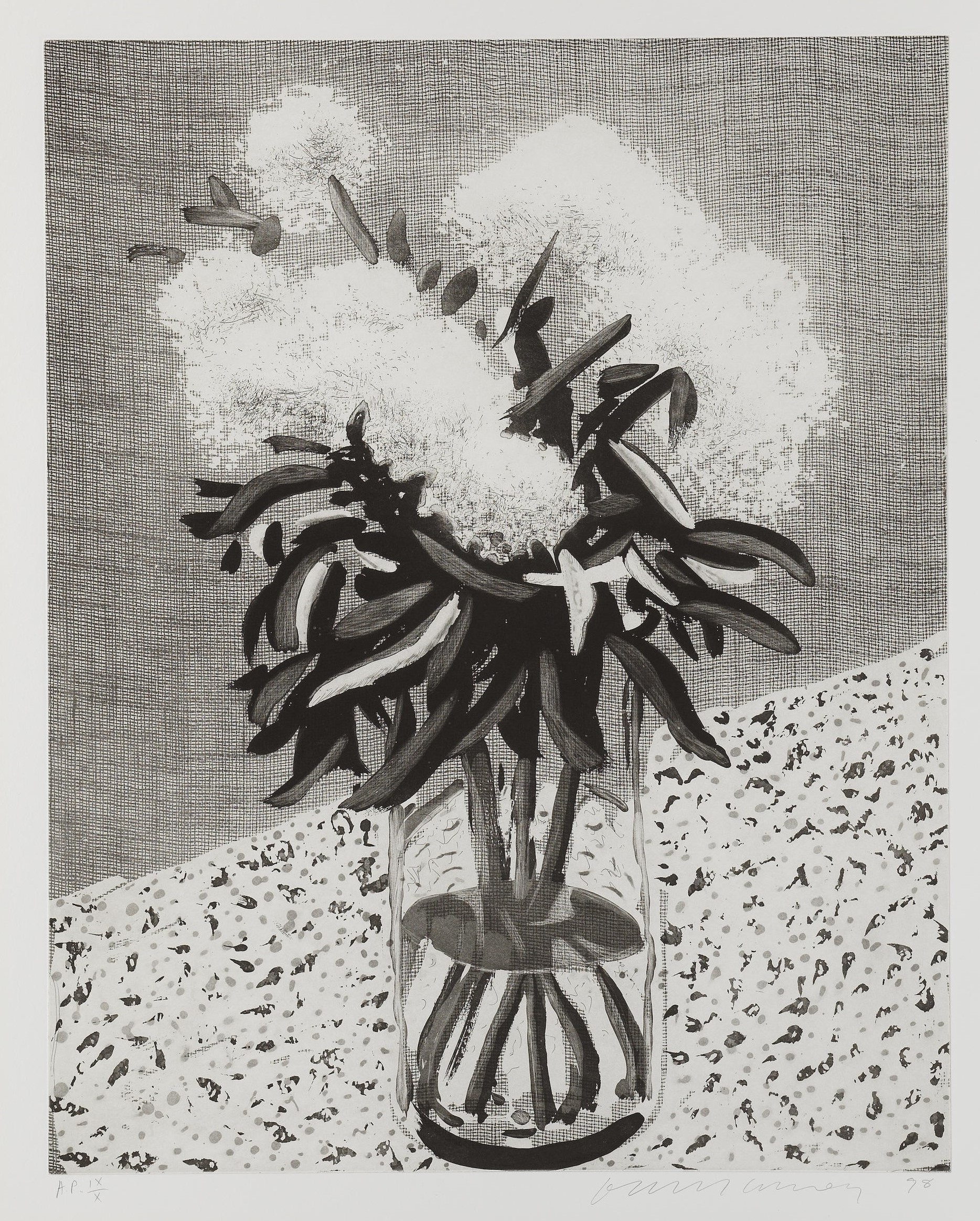 David Hockney - Peonies in a Glass Vase (Pace 2)