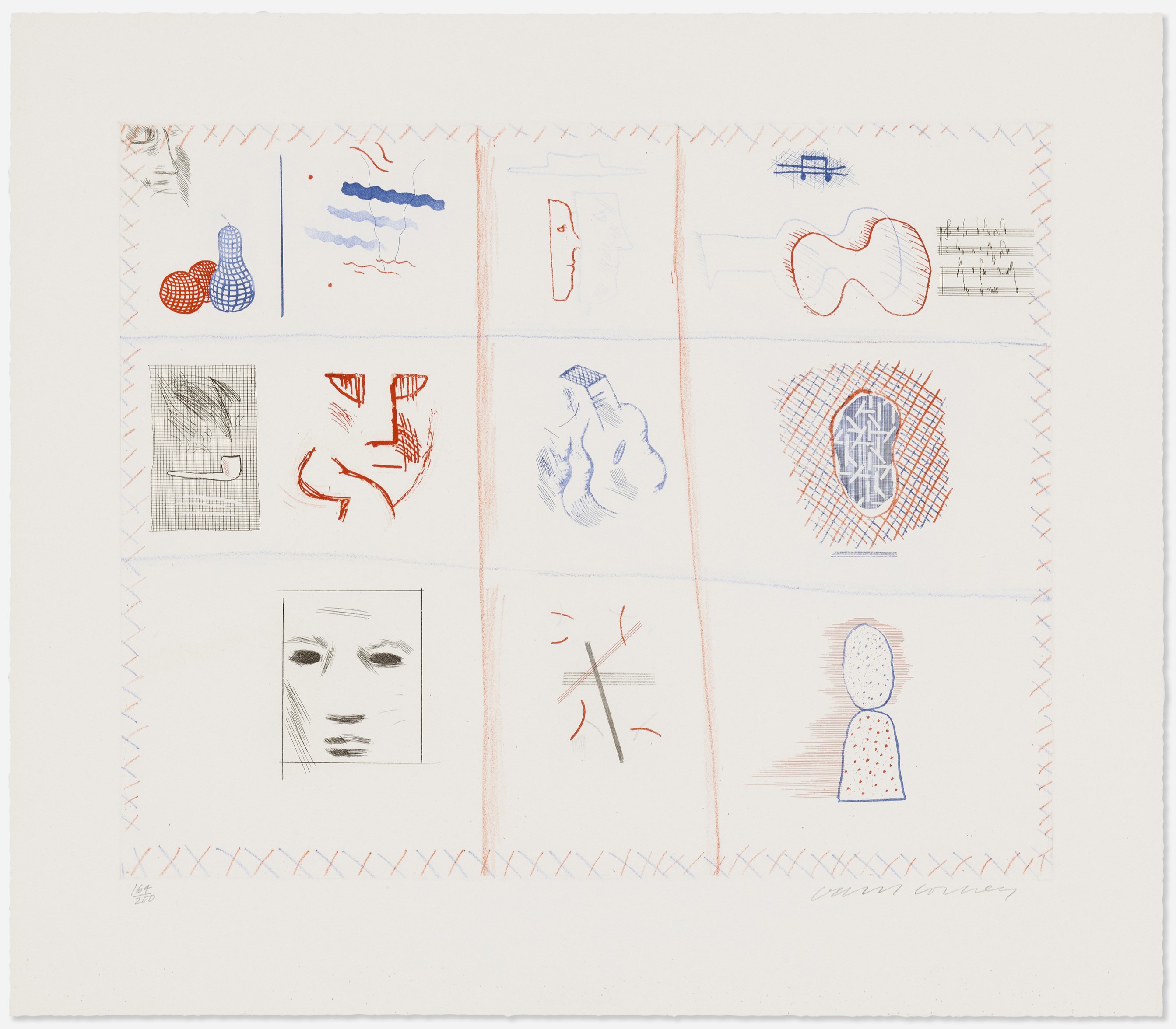 David Hockney - Franco-American Mail (from The Blue Guitar portfolio)