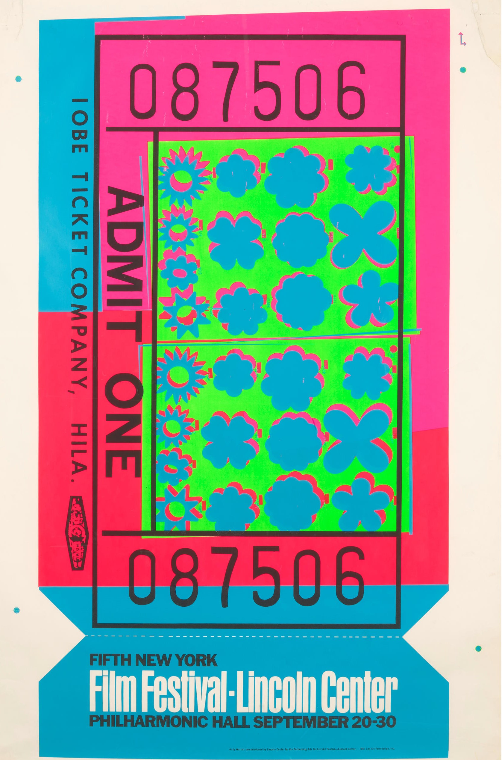 Andy Warhol - Lincoln Center Ticket