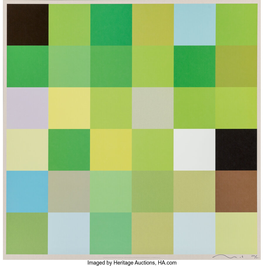 Takashi Murakami - Acupuncture painting "Opening Wide, Squeezing Tight - Terre Verte (Squeezing Tight) and Acupuncture Pai...