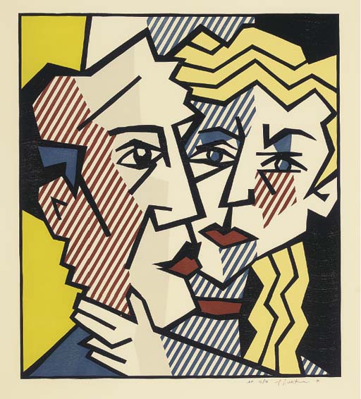 Roy Lichtenstein - The Couple, from Expressionist Woodcut Series