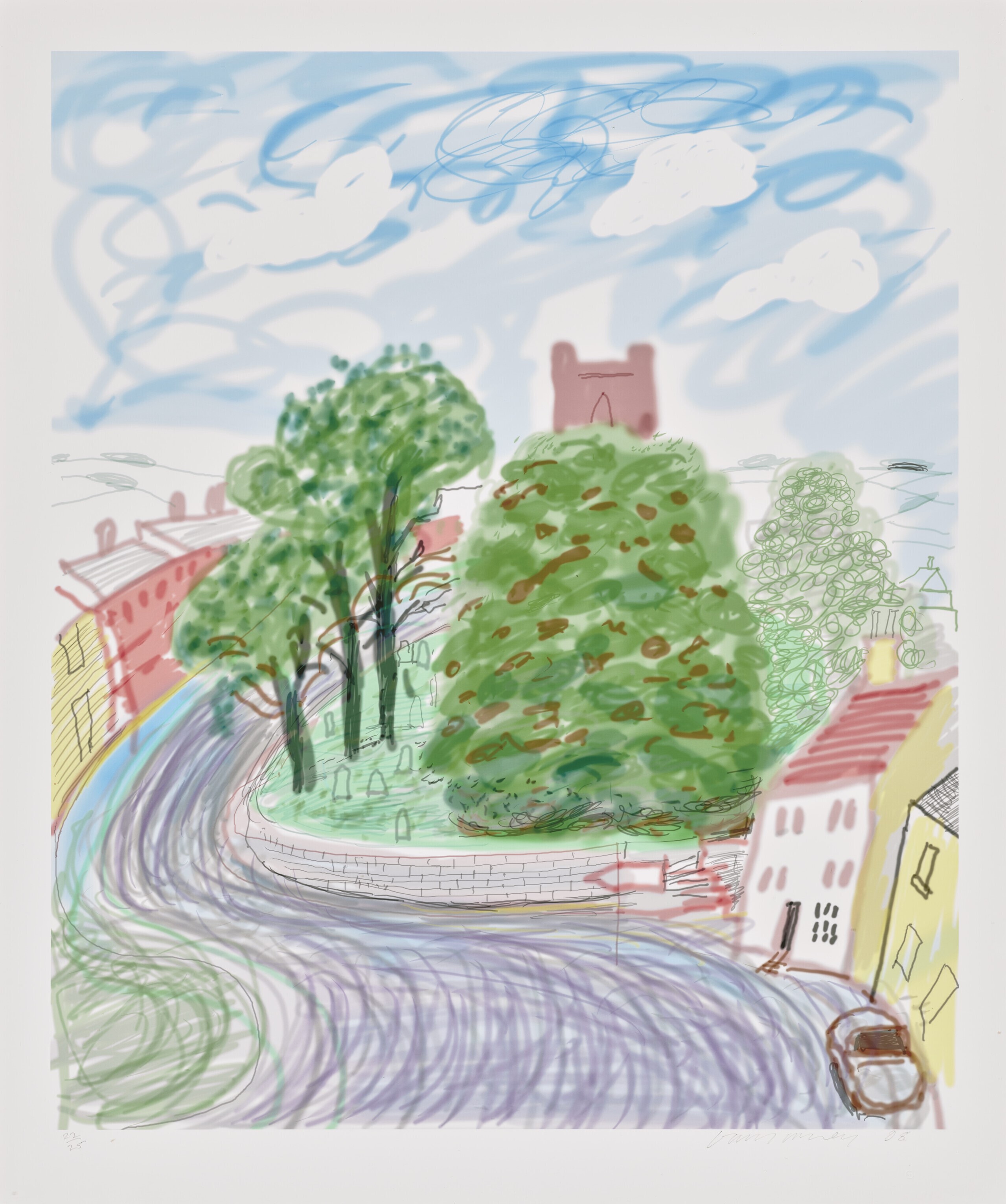 David Hockney - Kilham with Church