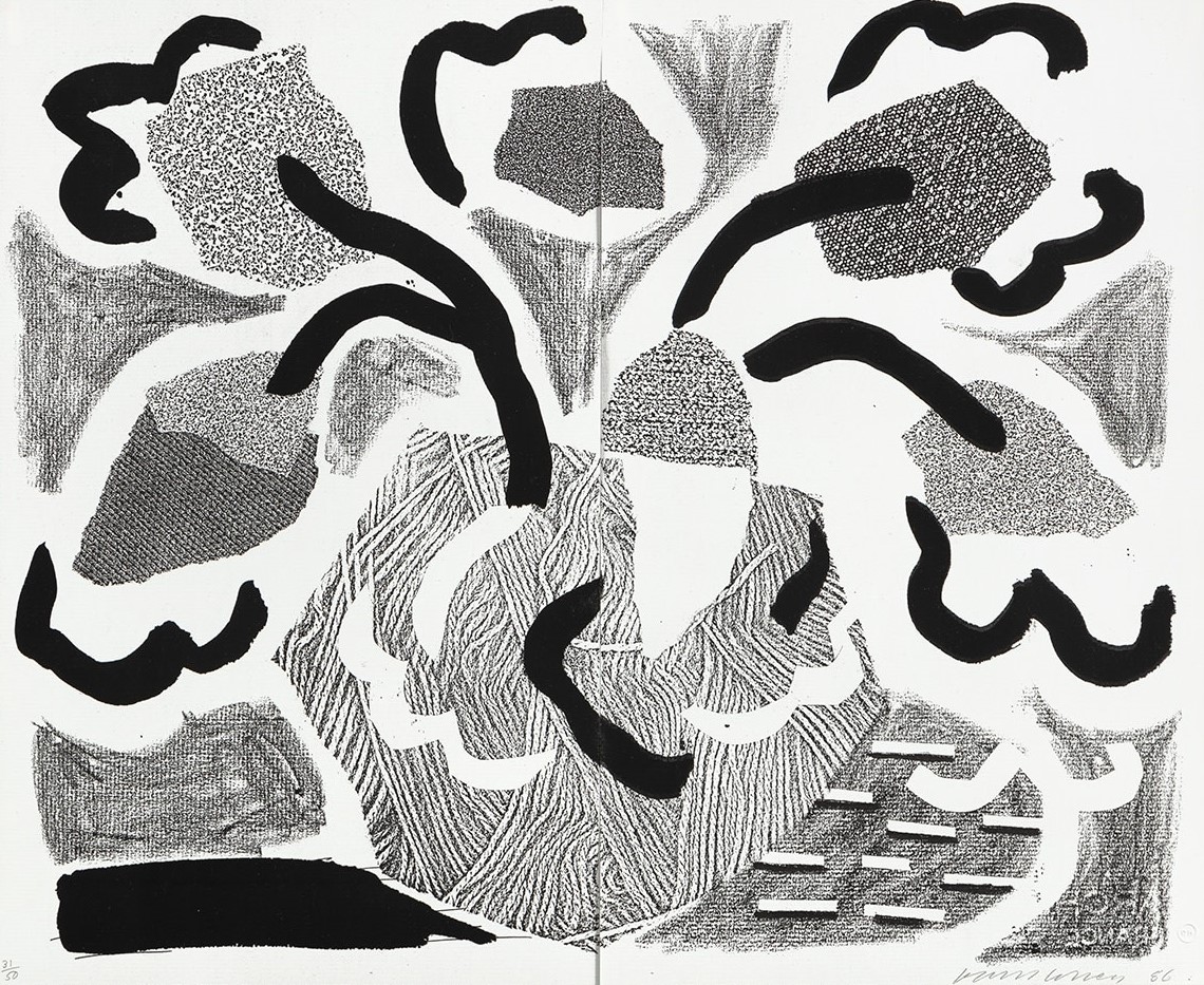 David Hockney - Grey Blooms, May 1986 (M.C.A.T. 305)