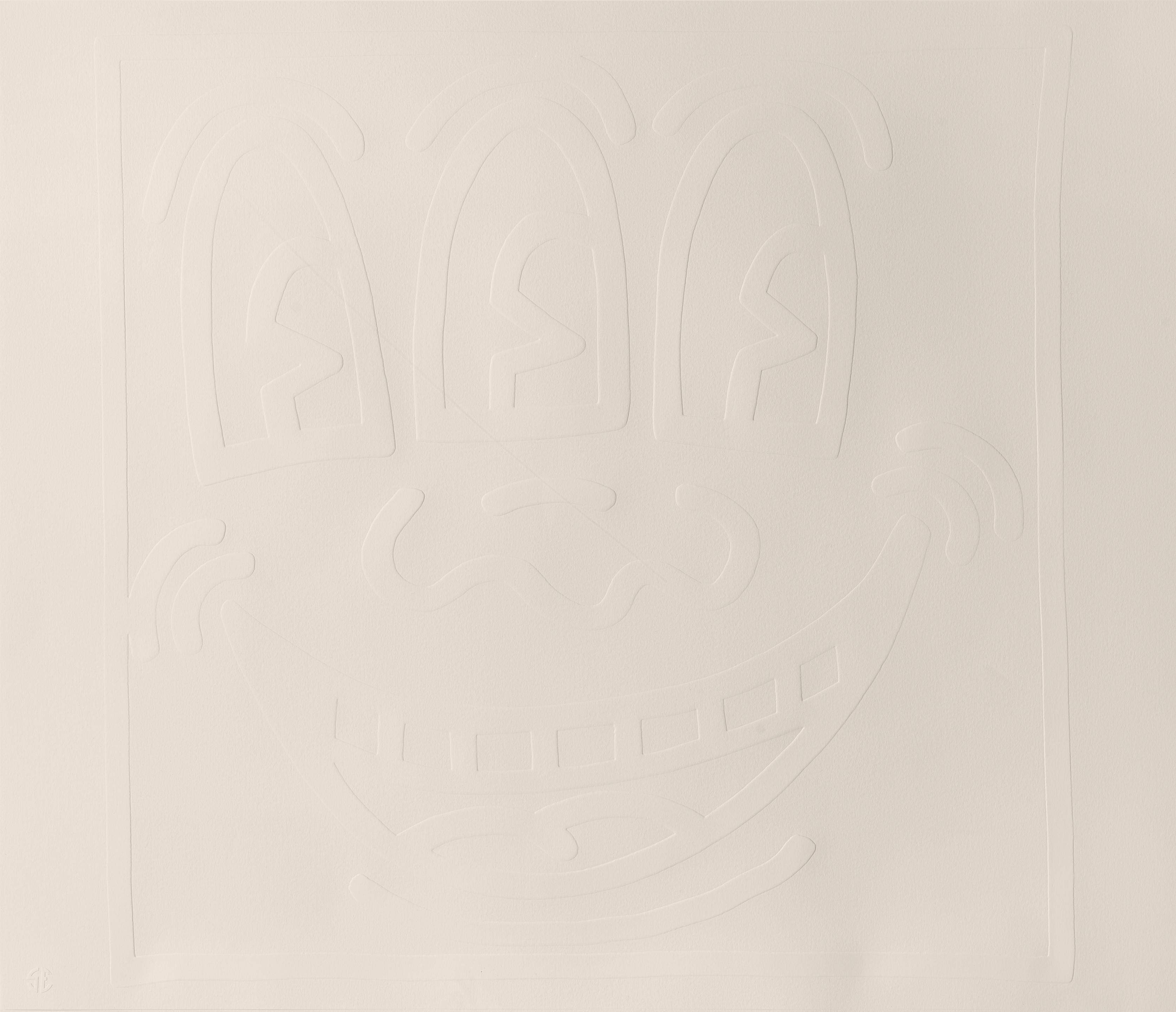 Keith Haring - Three Eyed Monster, from White Icons