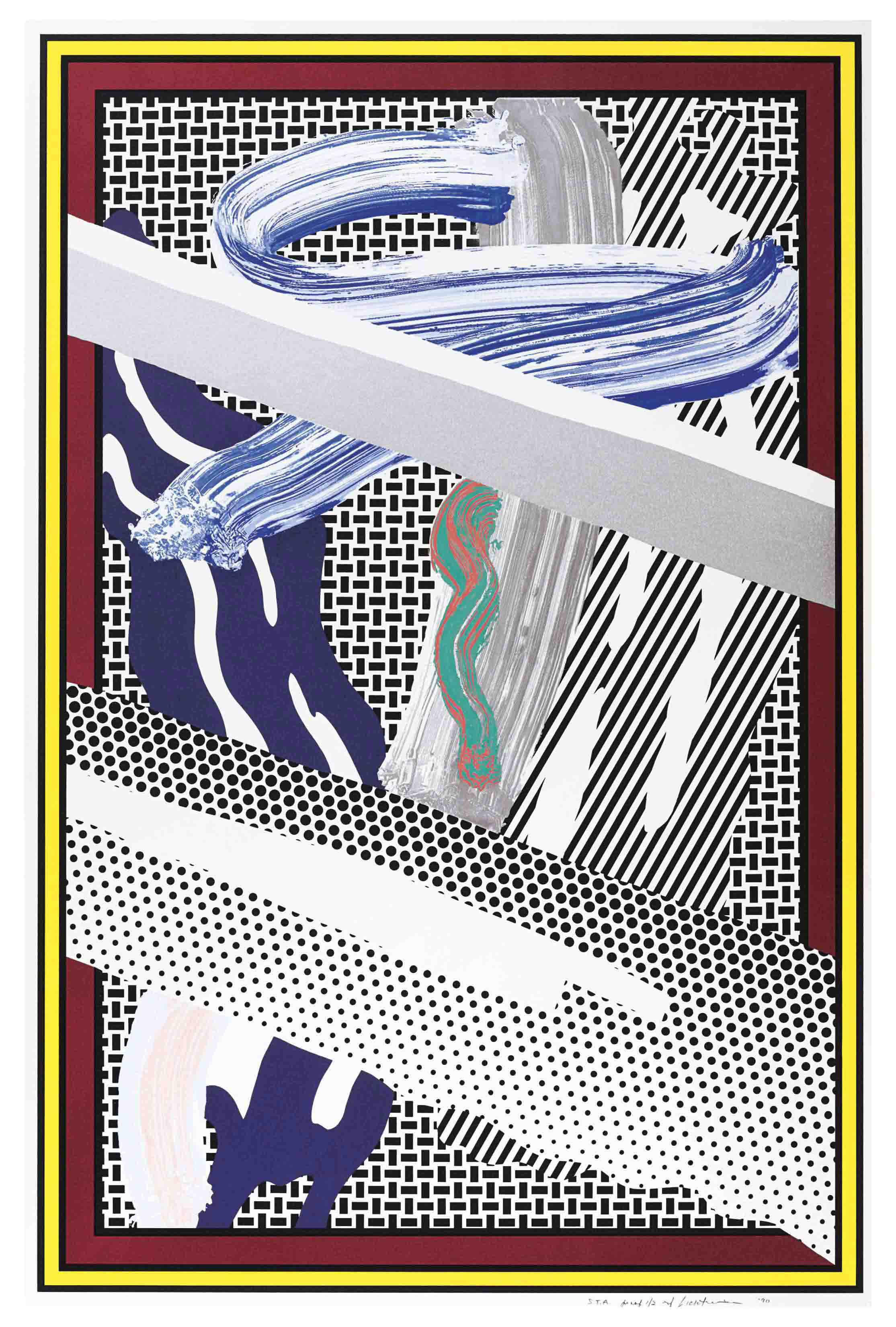 Roy Lichtenstein - Reflections on Expressionist Painting, from The Carnegie Hall 100th Anniversary Portfolio