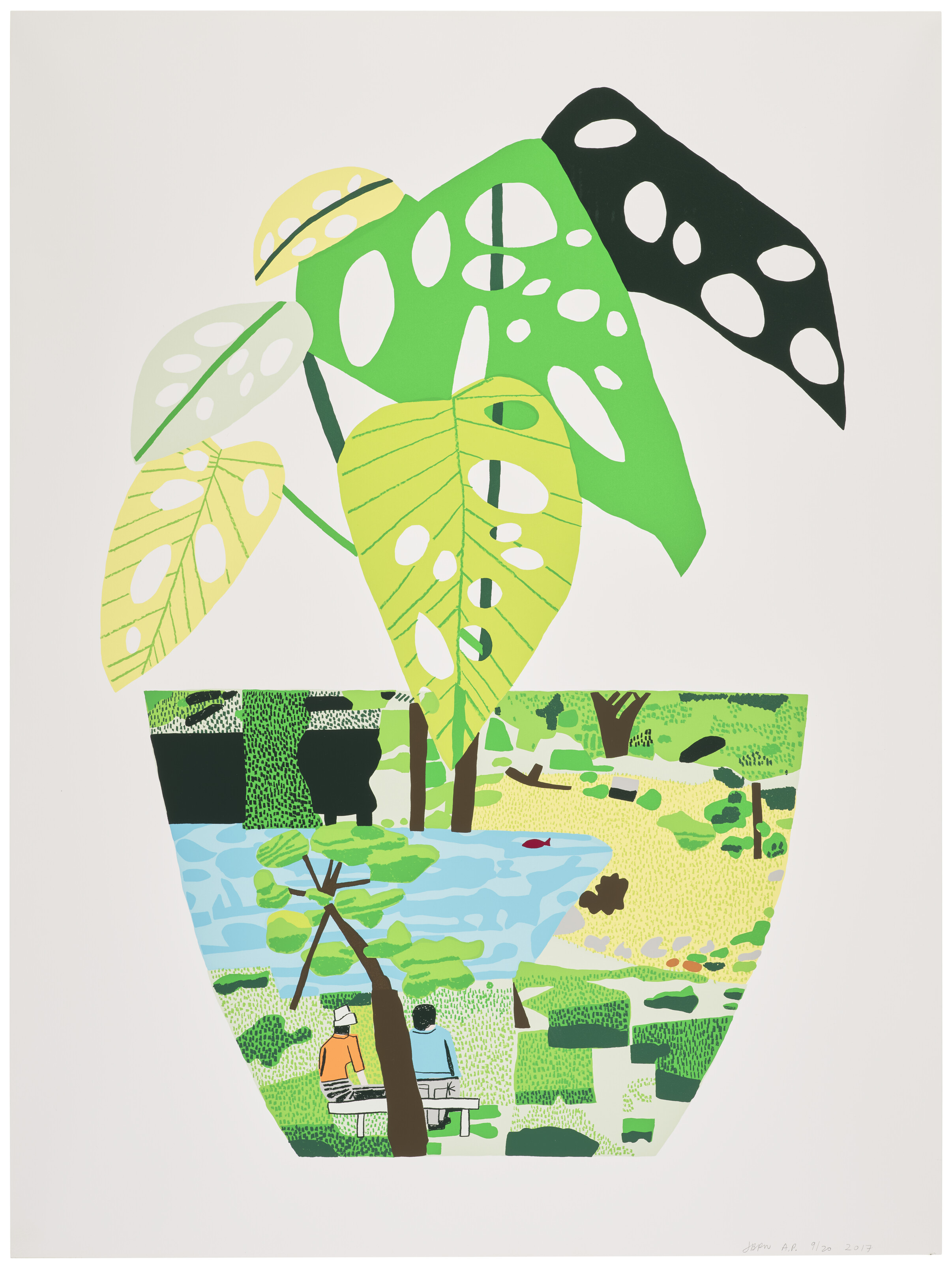 Jonas Wood - Landscape Pot with Plant