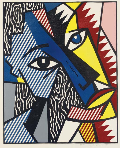 Roy Lichtenstein - Head, from Expressionist Woodcut Series (C. 177)