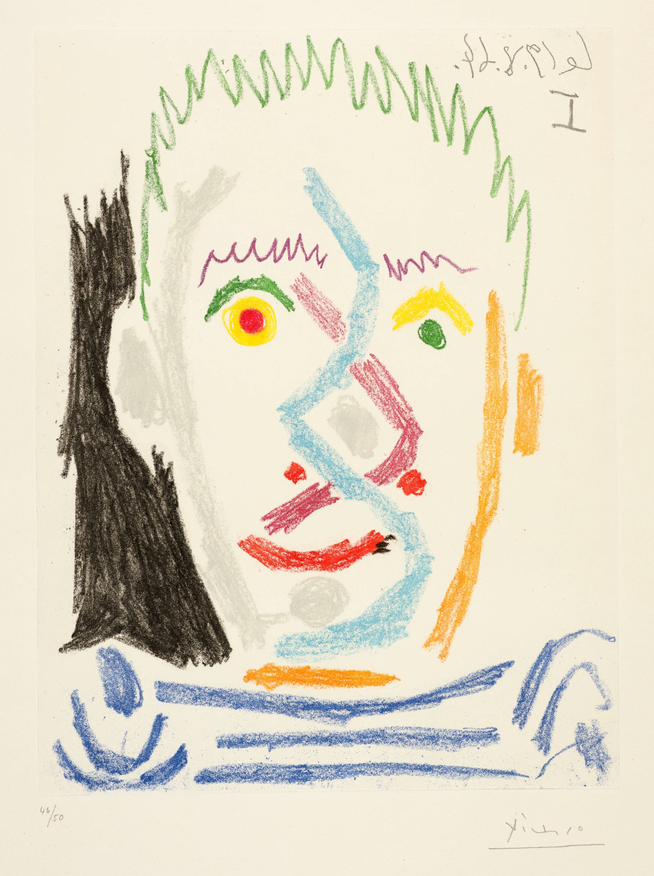 Pablo Picasso - Tête d'homme au maillot rayé