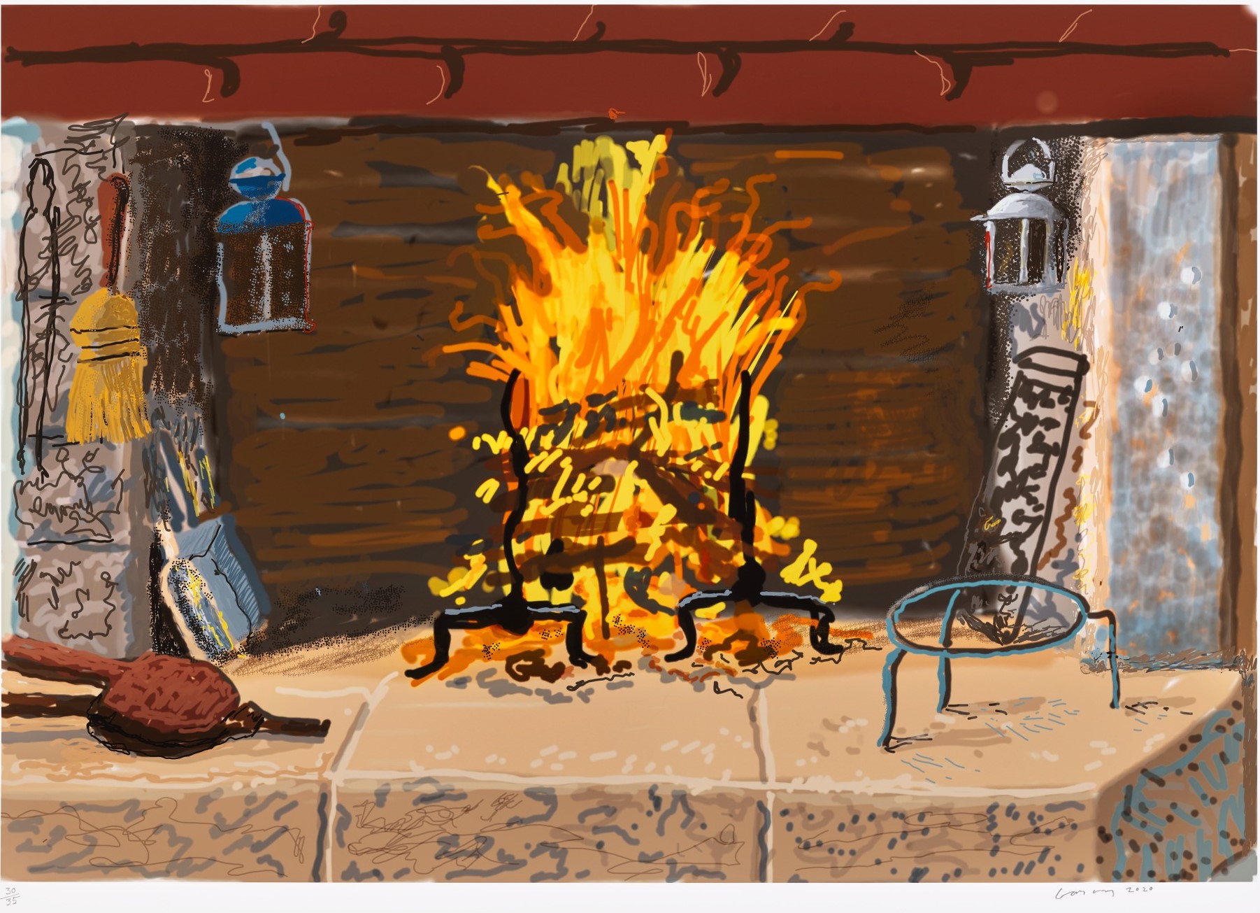 David Hockney - A Bigger Fire, from My Normandy