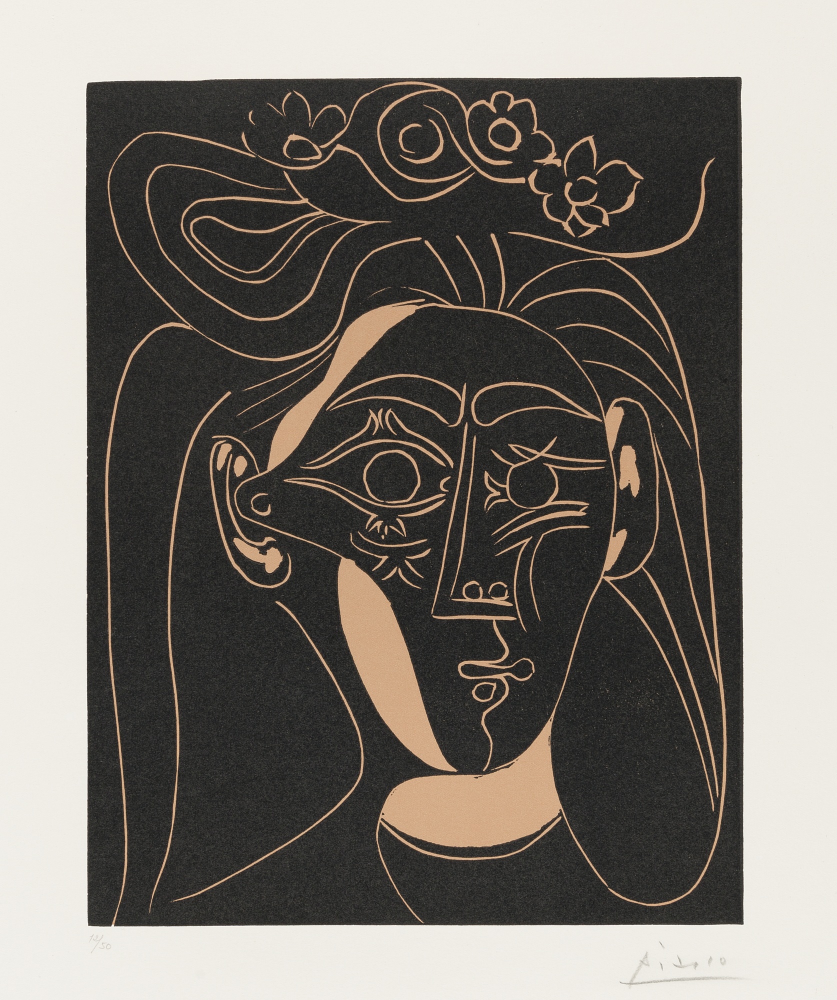 Pablo Picasso - Jacqueline au chapeau á fleurs. I