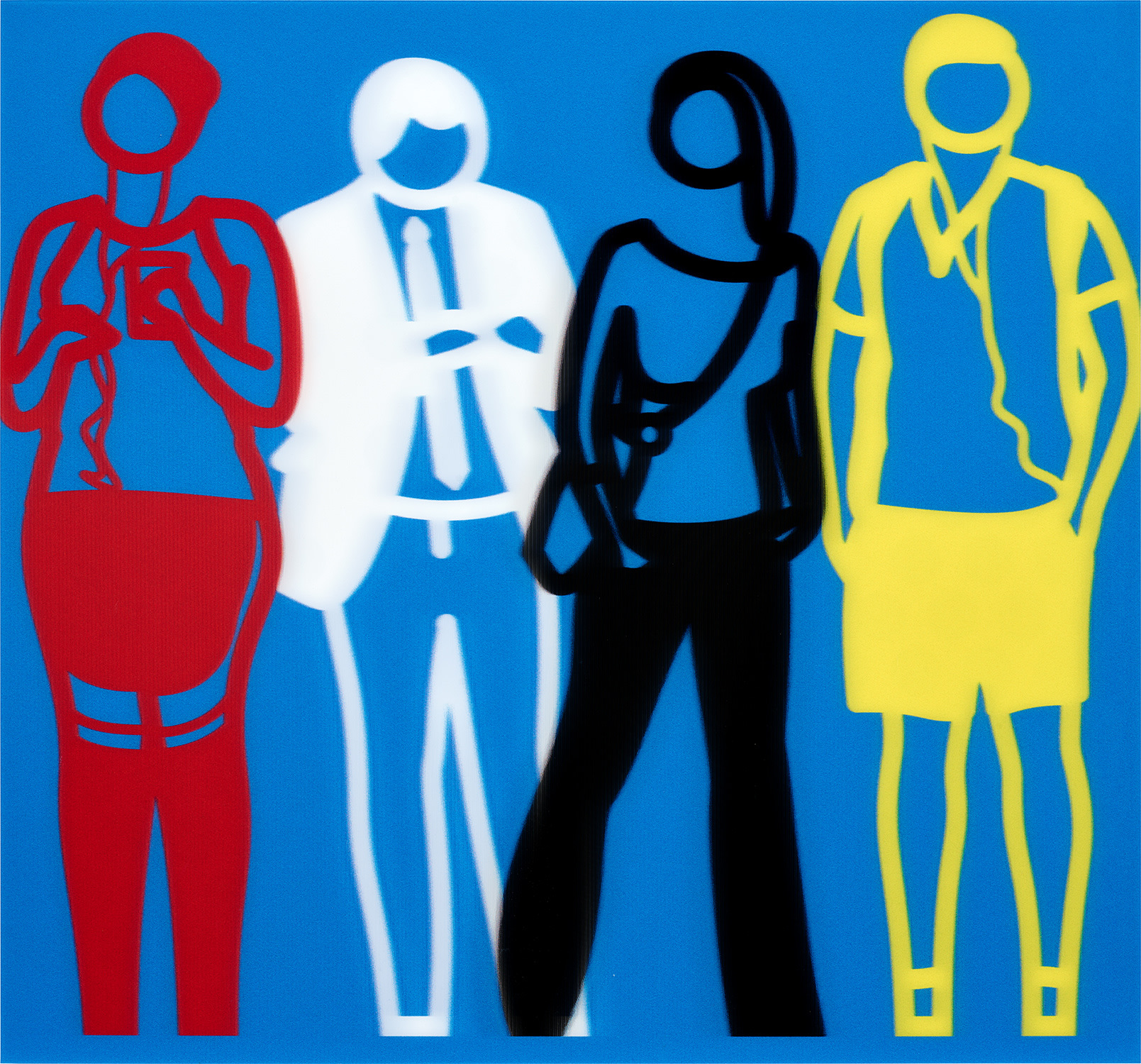 Julian Opie - Red White Black Yellow, from Standing People