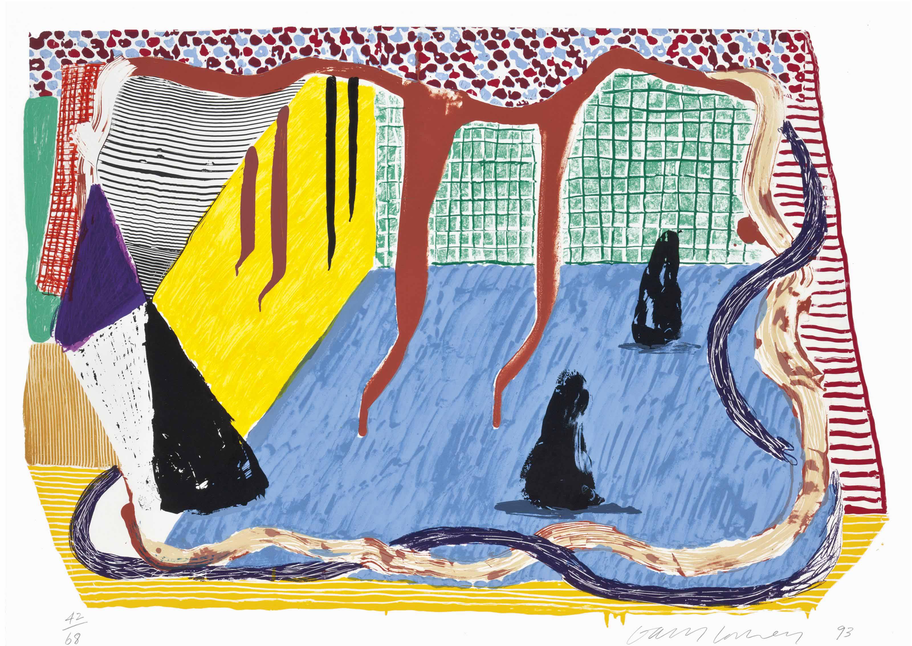 David Hockney - Ink in the Room, from Some New Prints
