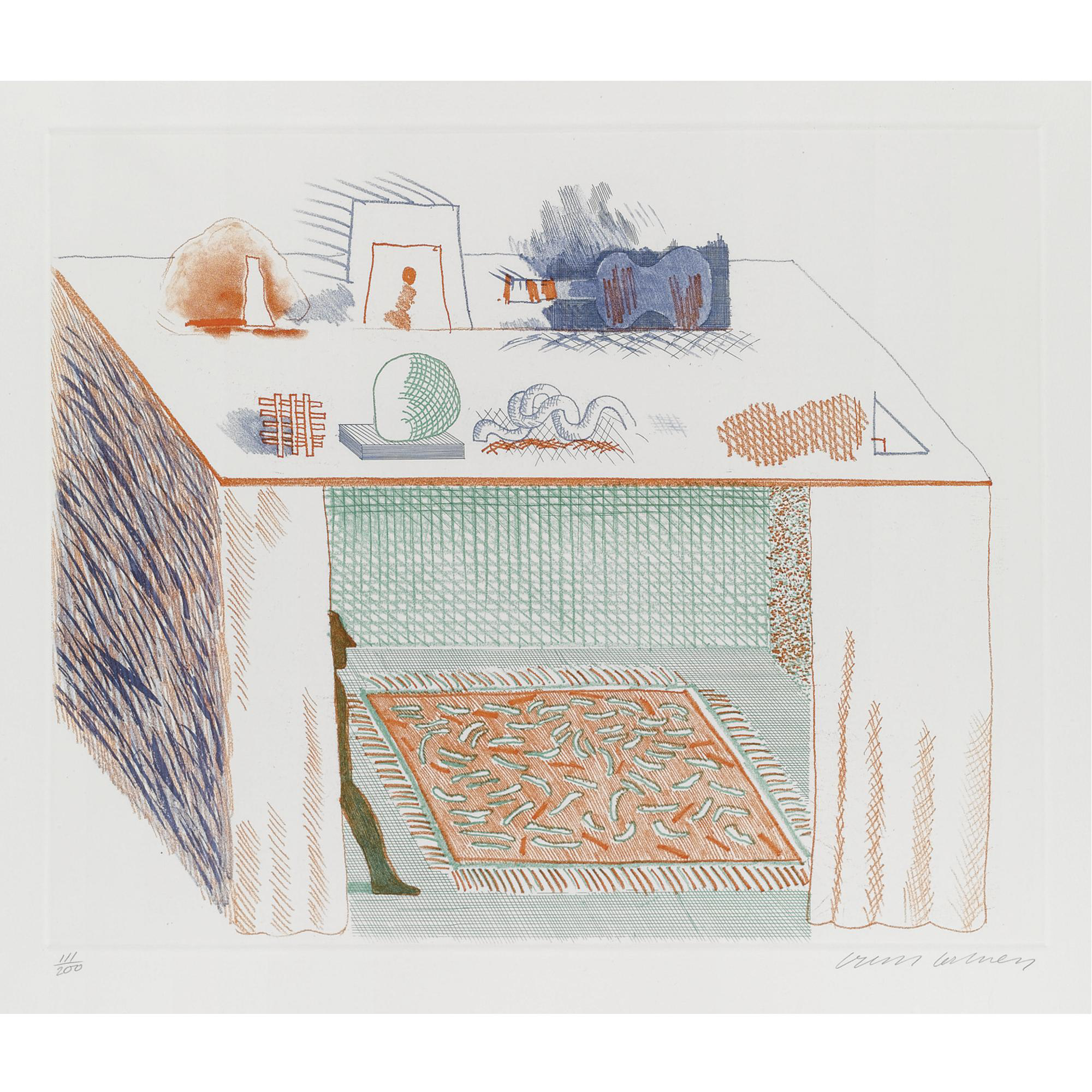 David Hockney - in a chiaroscuro, 9 (from the blue guitar)