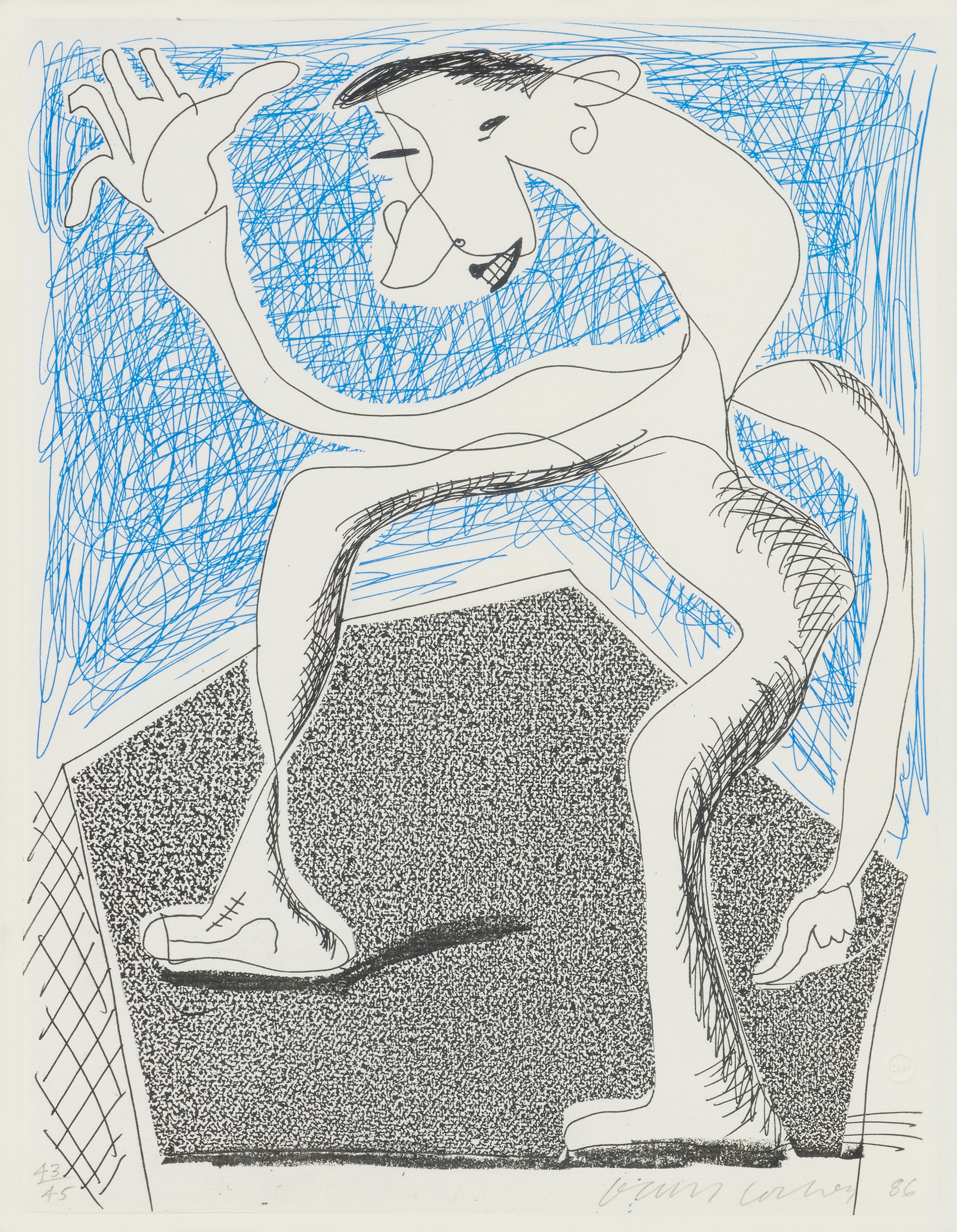 David Hockney - Waving, April 1986 (M.C.A.T. 301)