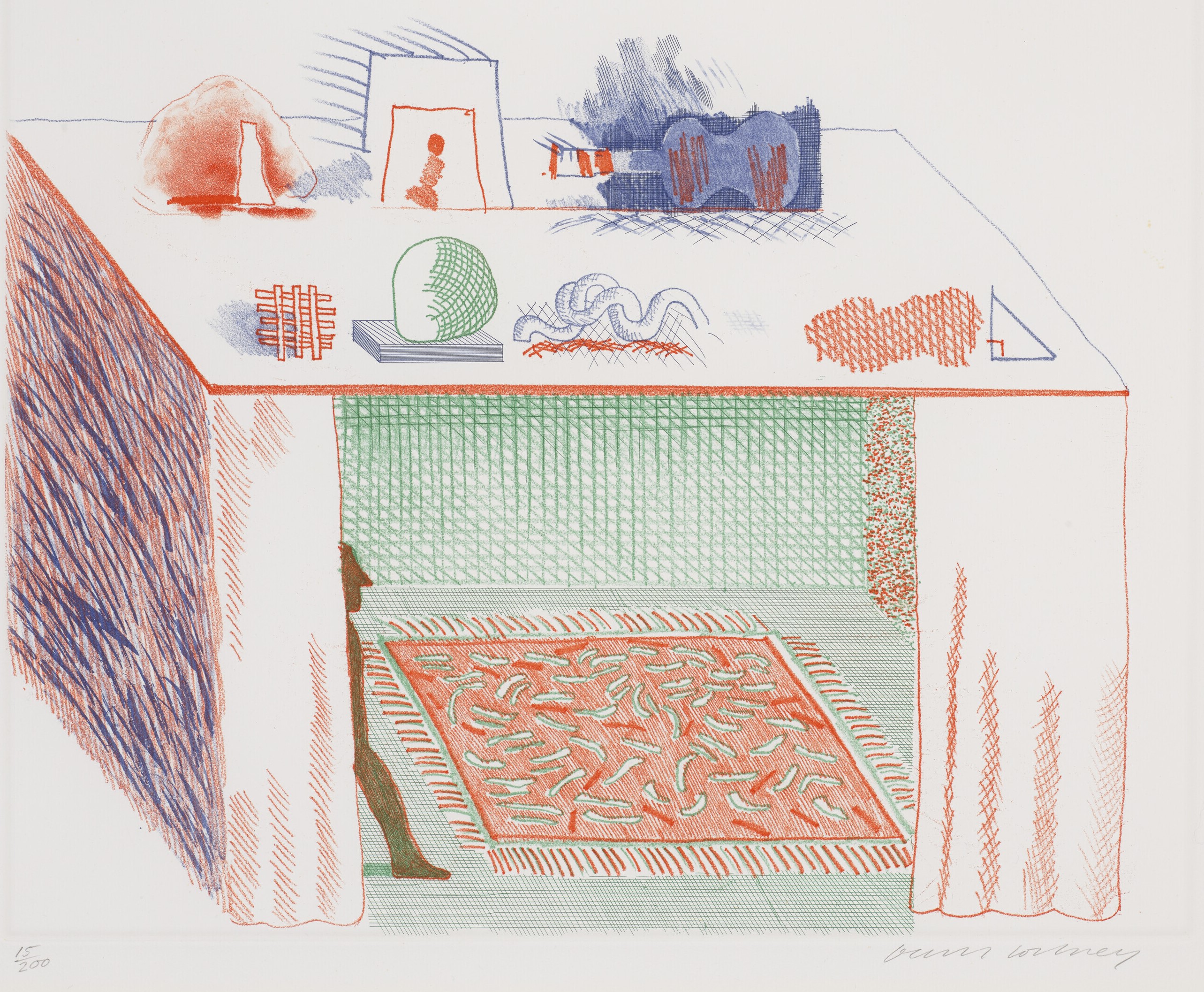 David Hockney - In a Chiaroscuro, from: The Blue Guitar