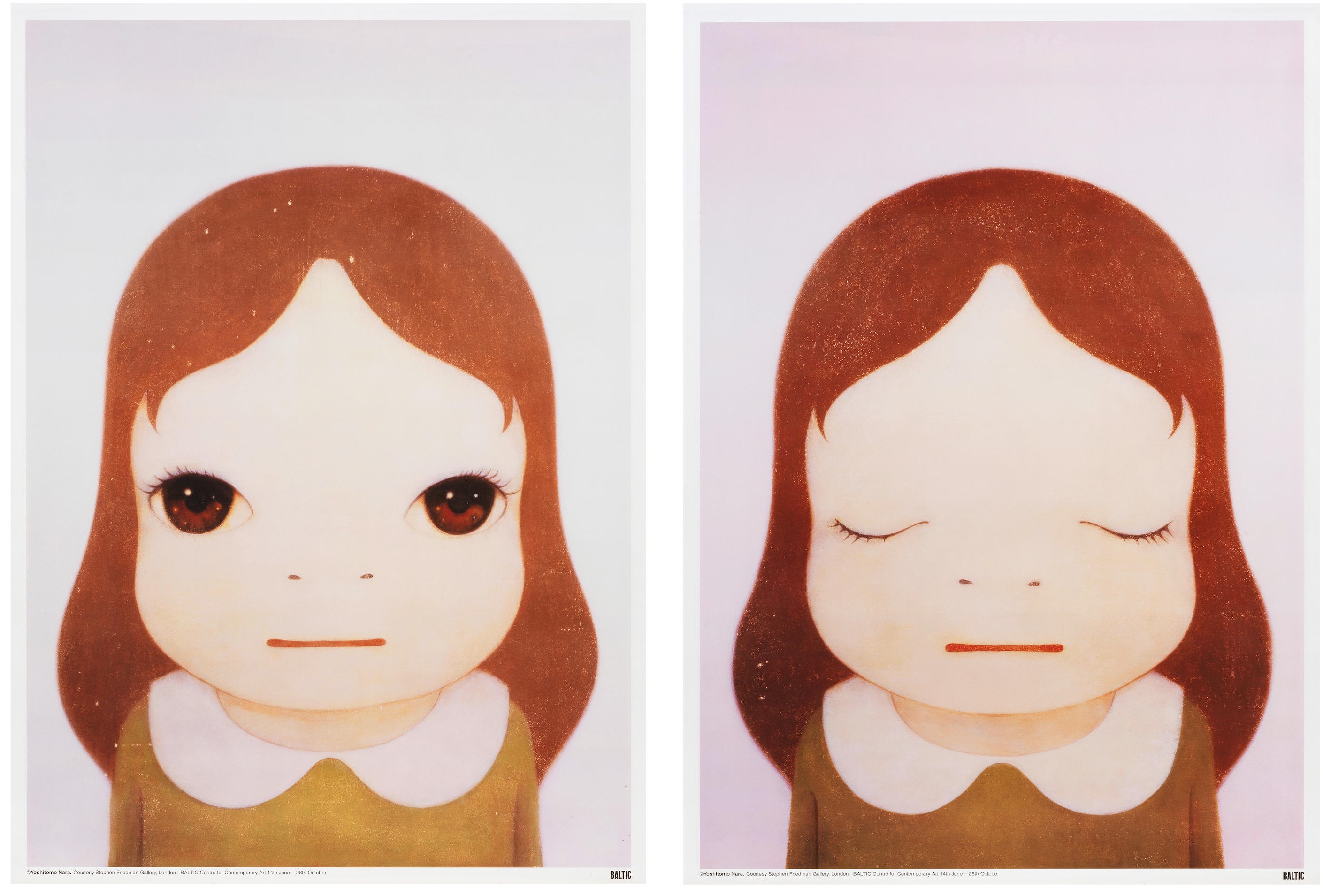 Yoshitomo Nara - Cosmic Girl (Eyes Opened); Cosmic Girl (Eyes Closed)