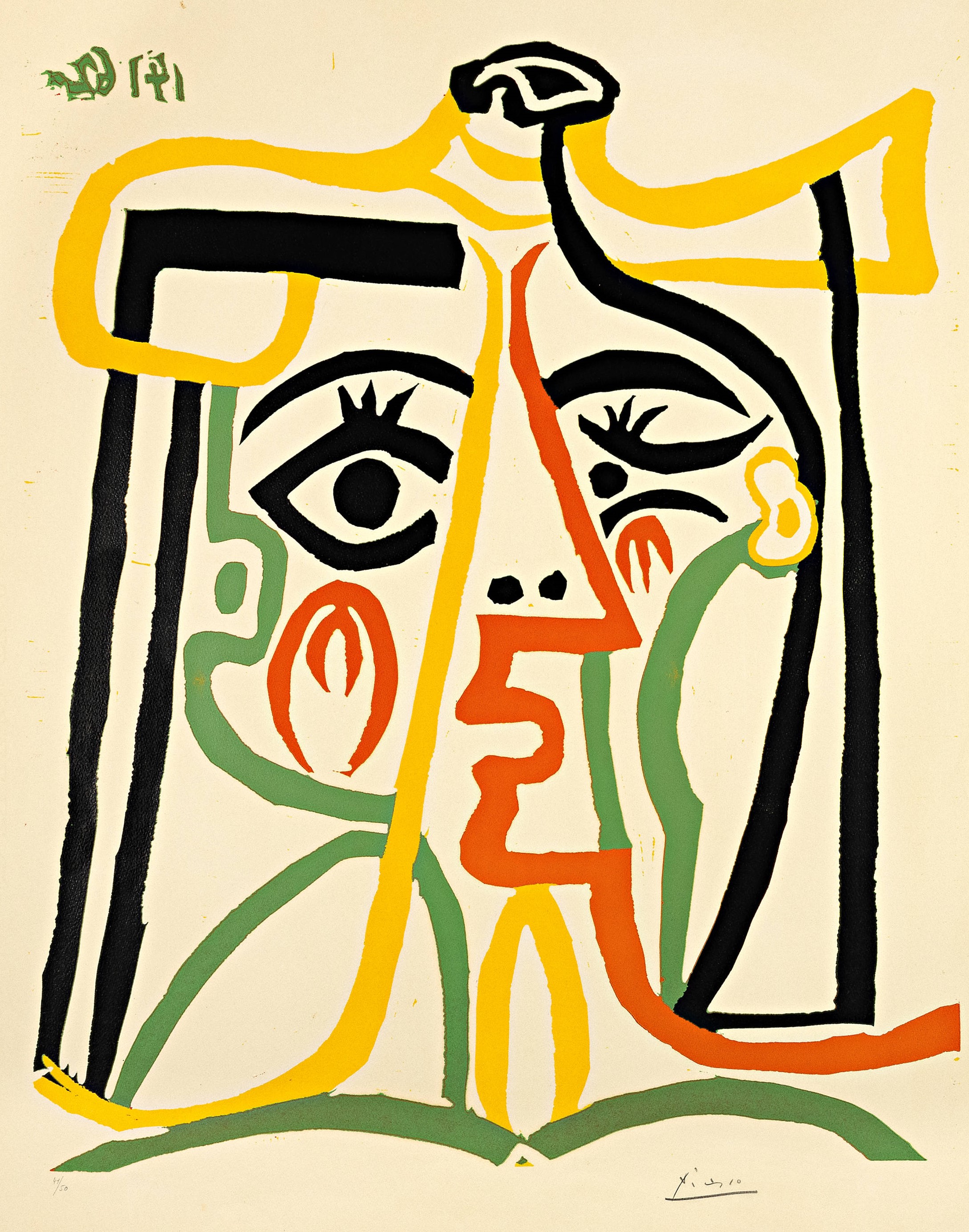Pablo Picasso - Portrait de Jacqueline au chapeau de paille