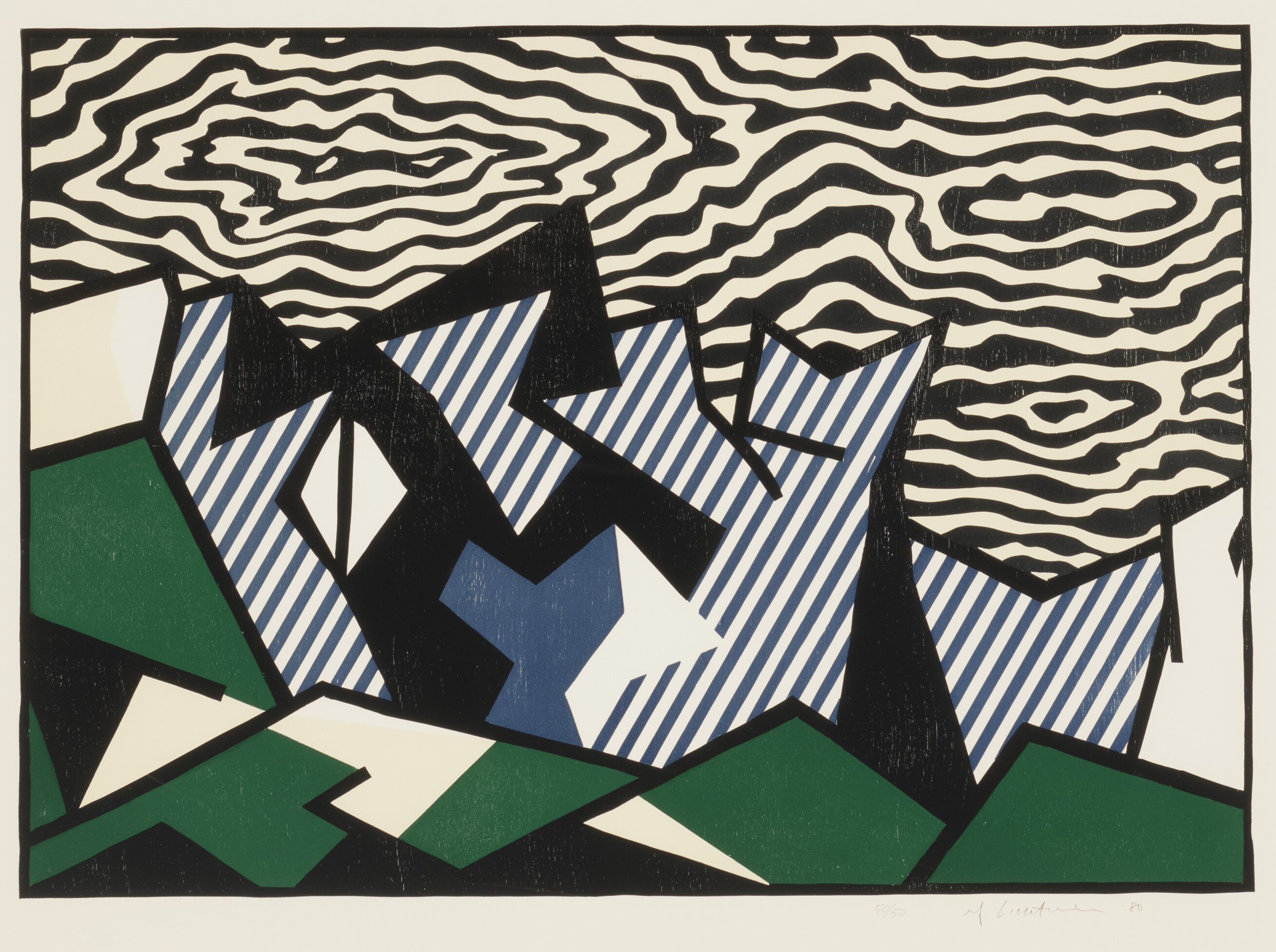 Roy Lichtenstein - Morton A. Mort, from Expressionist Woodcut Series