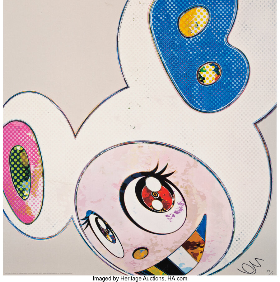 Takashi Murakami - And Then x 6 (White: The Superflat Method, Pink and Blue Ears)
